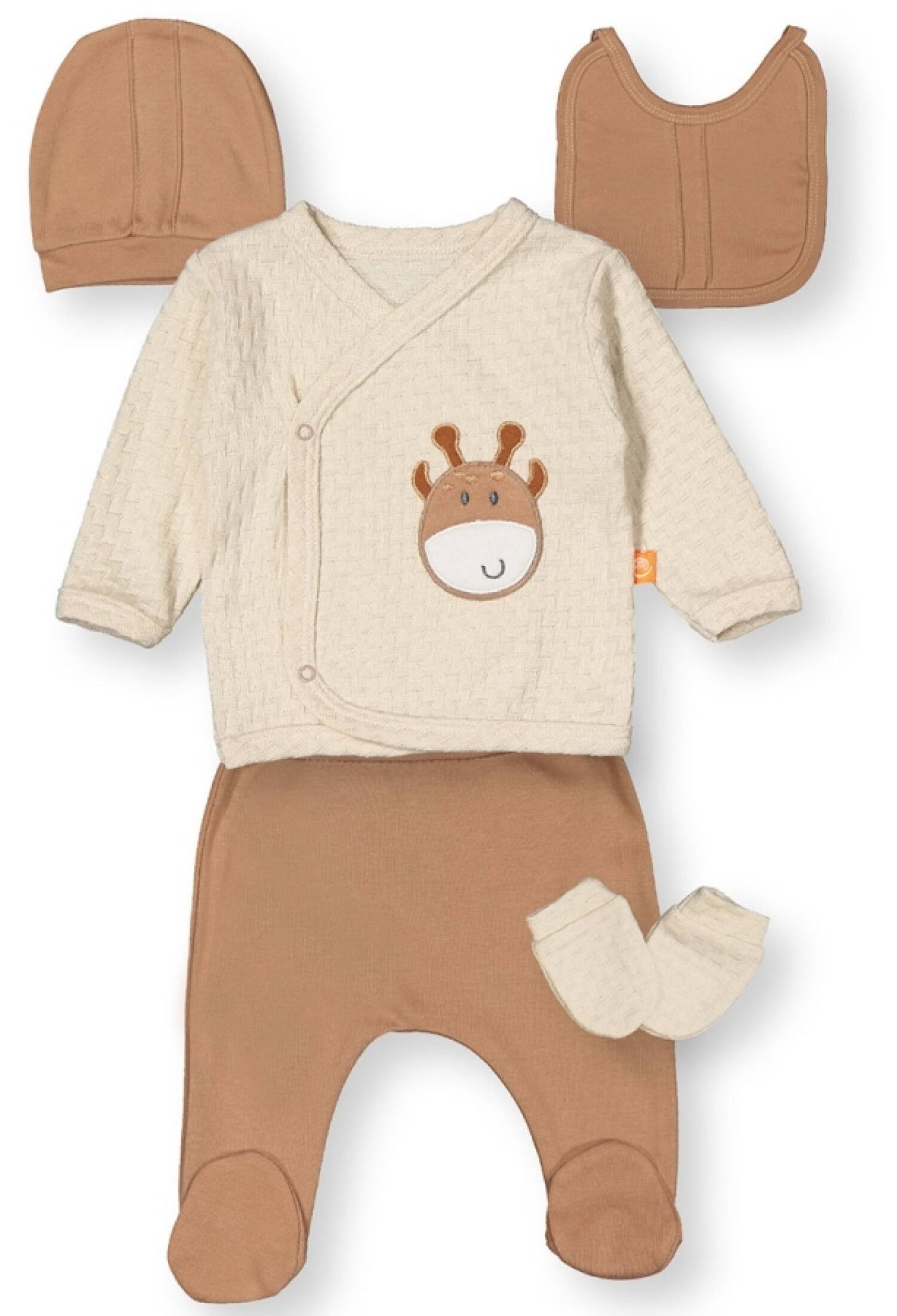 Zürafa Nakışlı 5li Erkek Zıbın Set - Brand: BEYAZ BEBEK - Kids & Bby Clothes From Peralane Kids Turkey