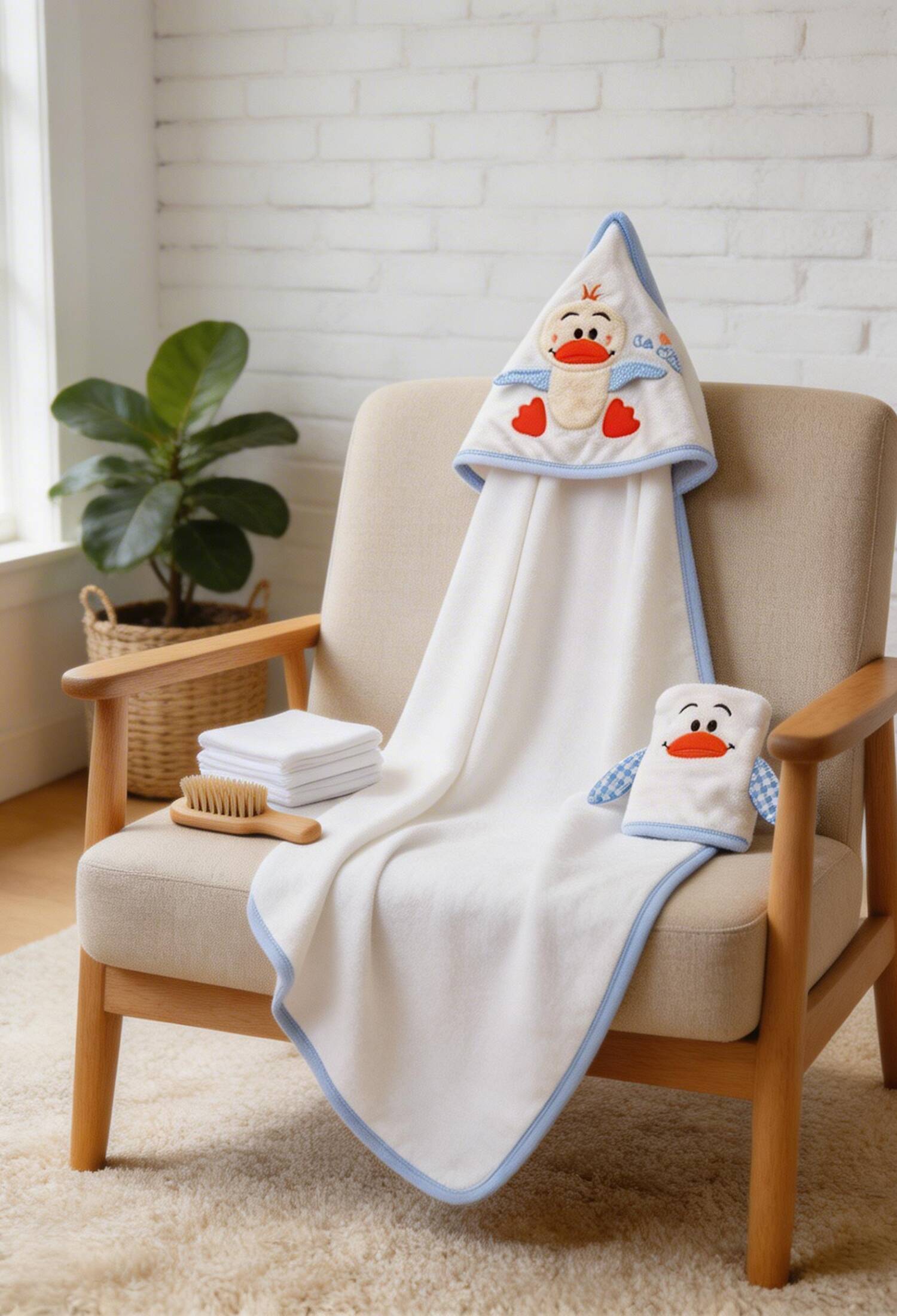 Wholesale Unisex Kids 2-Piece Towel and Bath Pouf Set 85X80 Babyline 2015-9-674 - 2015-9-674
