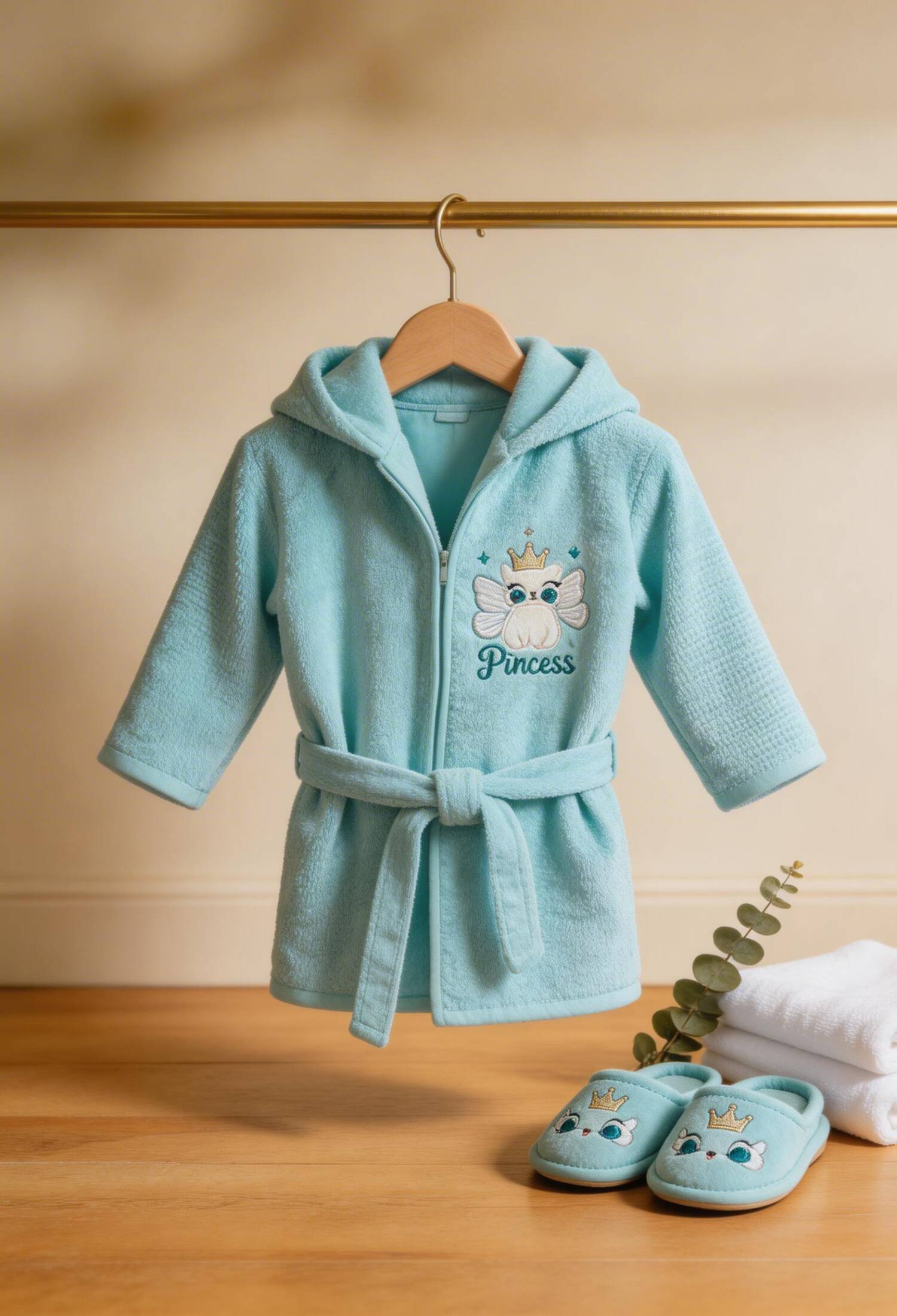 Wholesale Baby 2-Piece Robe and Slipper Set 1-4Y Ramel Kids 1072-482K - 1072-482K