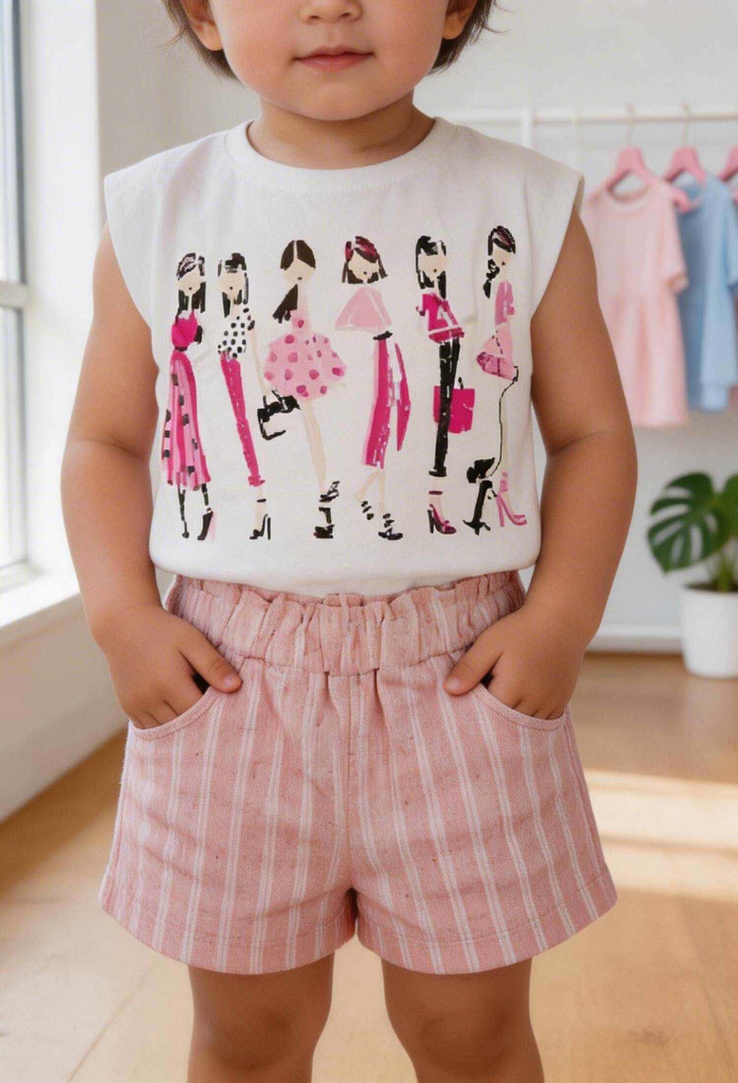 Wholesale Girls' 2-Piece T-shirt and Shorts Set 3-6Y Büșra Bebe 1016-23189 - 1016-23189