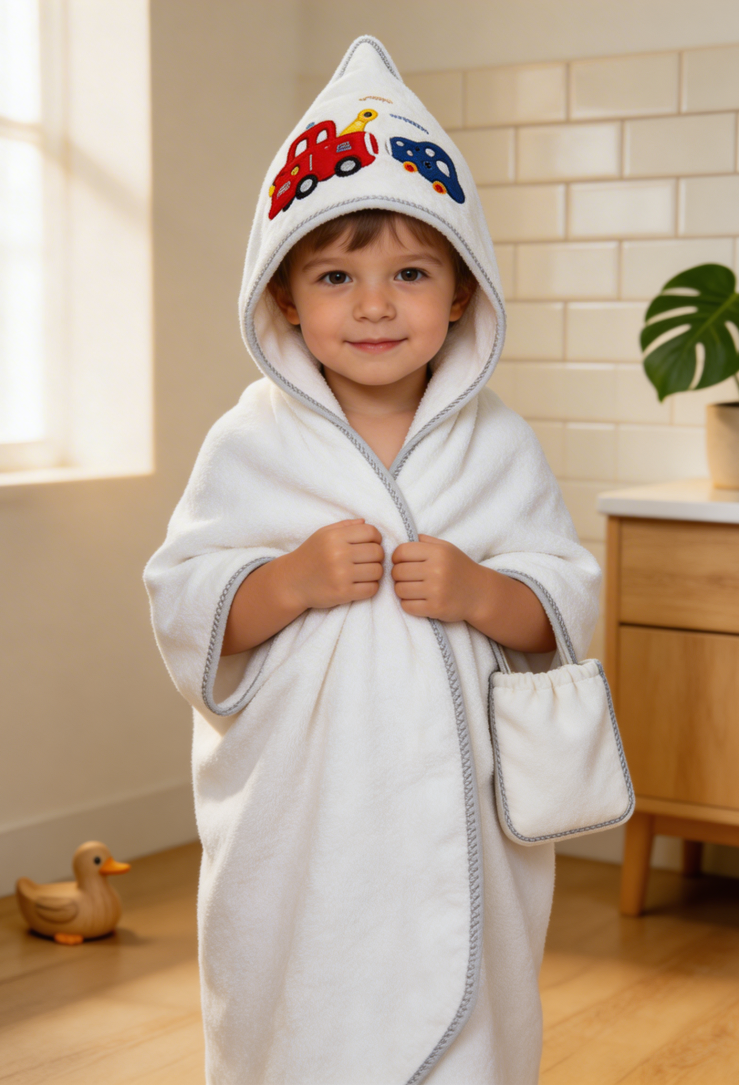 Wholesale Unisex Kids 2-Piece Towel and Bath Bag Set 85X80 Babyline 2015-9-454 - 2015-9-454