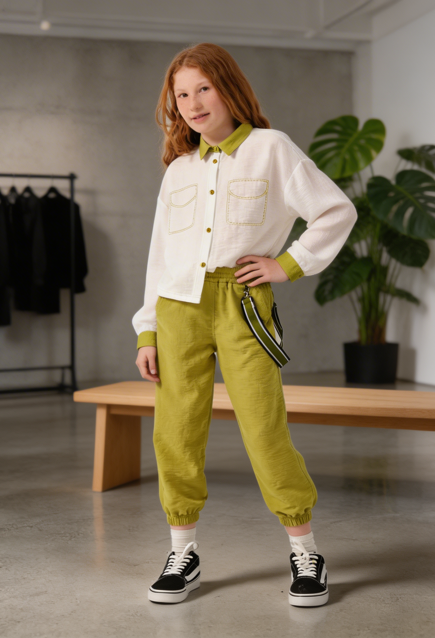 Wholesale Girls Accessory Detailed Jogger Pants 8-15Y Jazziee 2051-241Z4ALP01 - 2051-241Z4ALP01