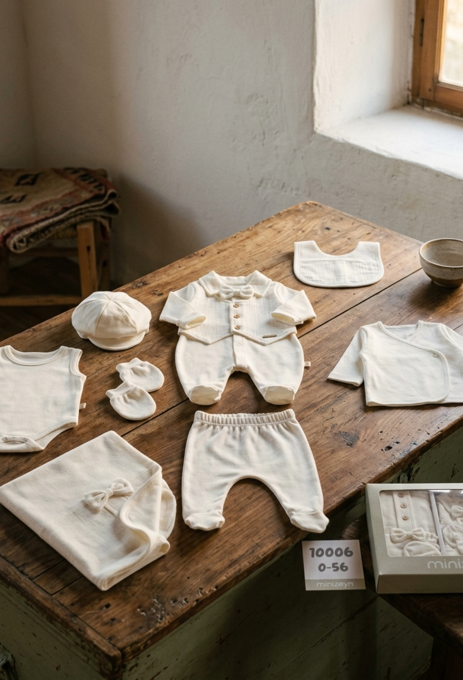 Ecru 8-Piece Baby Clothing Set - 4634
