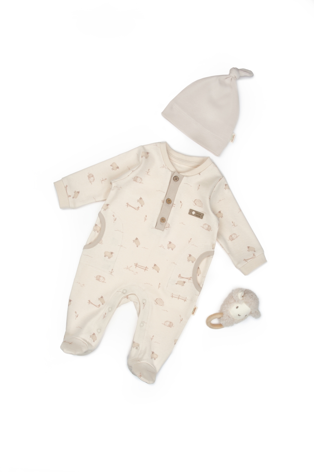 2 pcs Footed Rompers With Hat - CSY8182 - Brand: BabyCosy - Kids & Bby Clothes From Peralane Kids Turkey