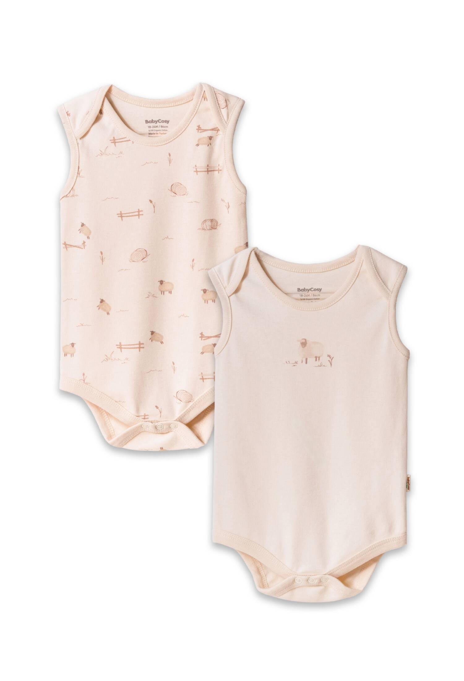 2 pcs sleeveless body - CSY8175 - Brand: BabyCosy - Kids & Bby Clothes From Peralane Kids Turkey