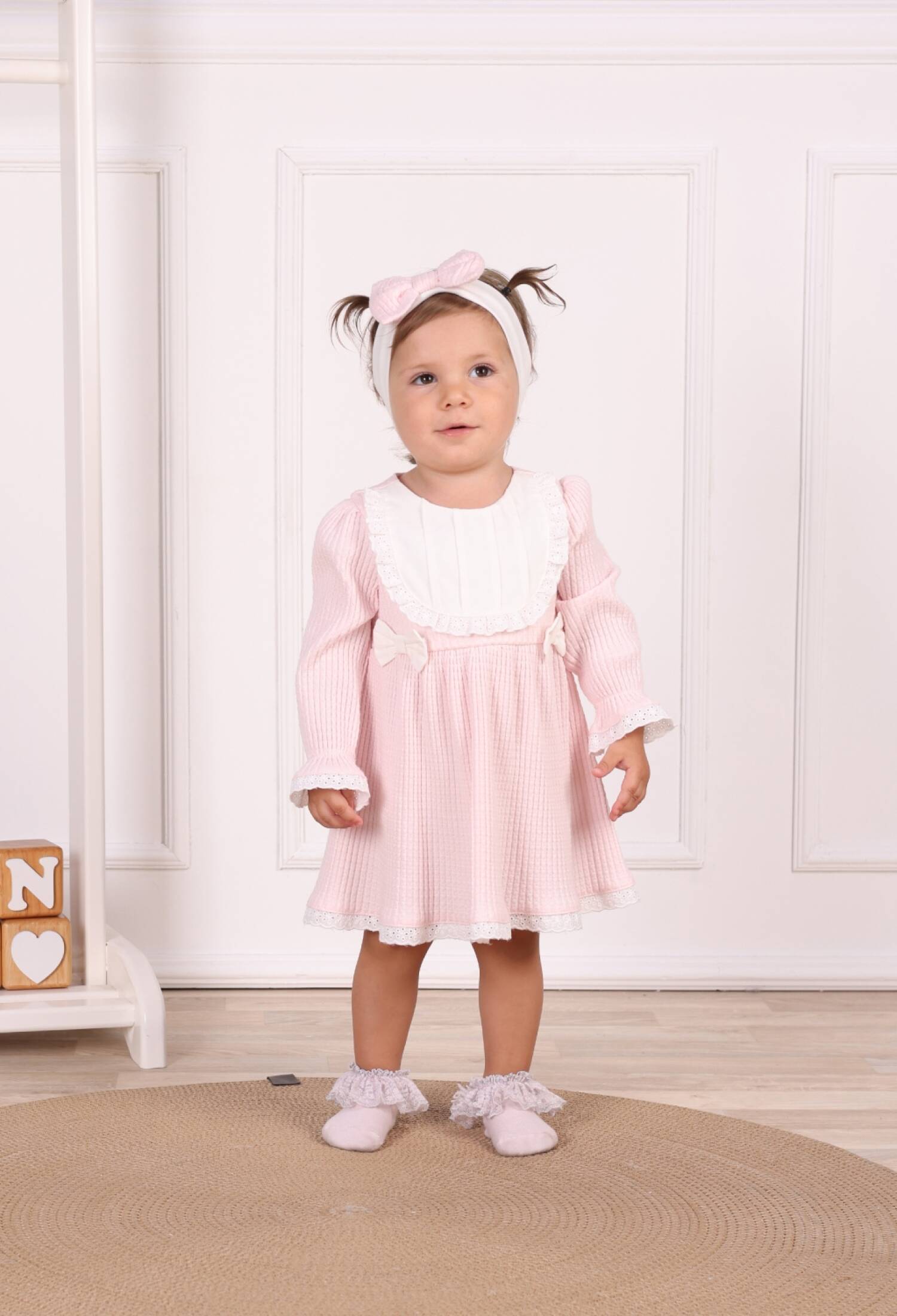 Toptan Kız Çocuk Kare Penye Elbise - M0917 - Brand: Serkon Baby - Kids & Bby Clothes From Peralane Kids Turkey