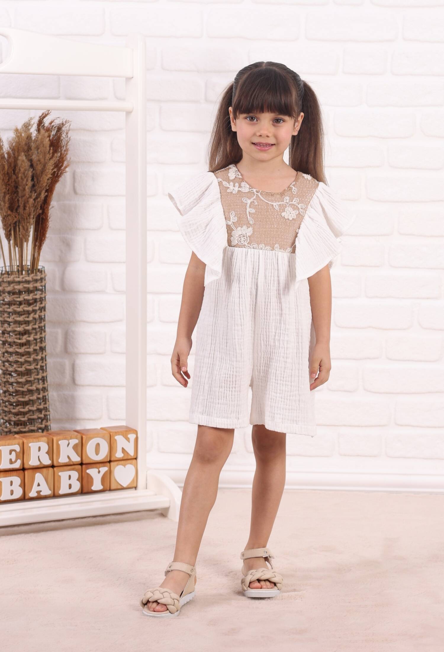 Müslin Şort Elbise - M0788 - Brand: Serkon Baby - Kids & Bby Clothes From Peralane Kids Turkey