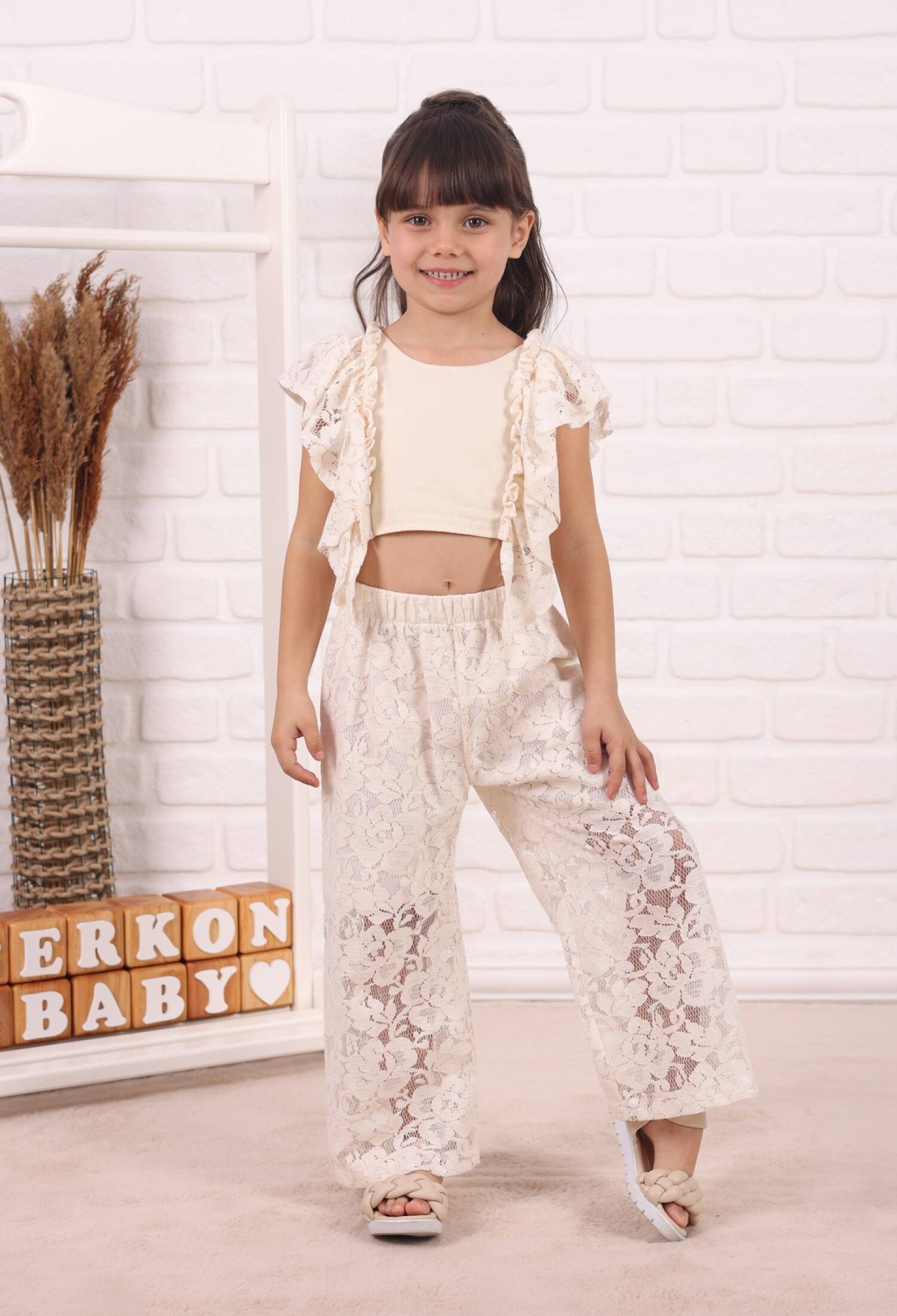 Gül Fırfır Takım - M0766 - Brand: Serkon Baby - Kids & Bby Clothes From Peralane Kids Turkey