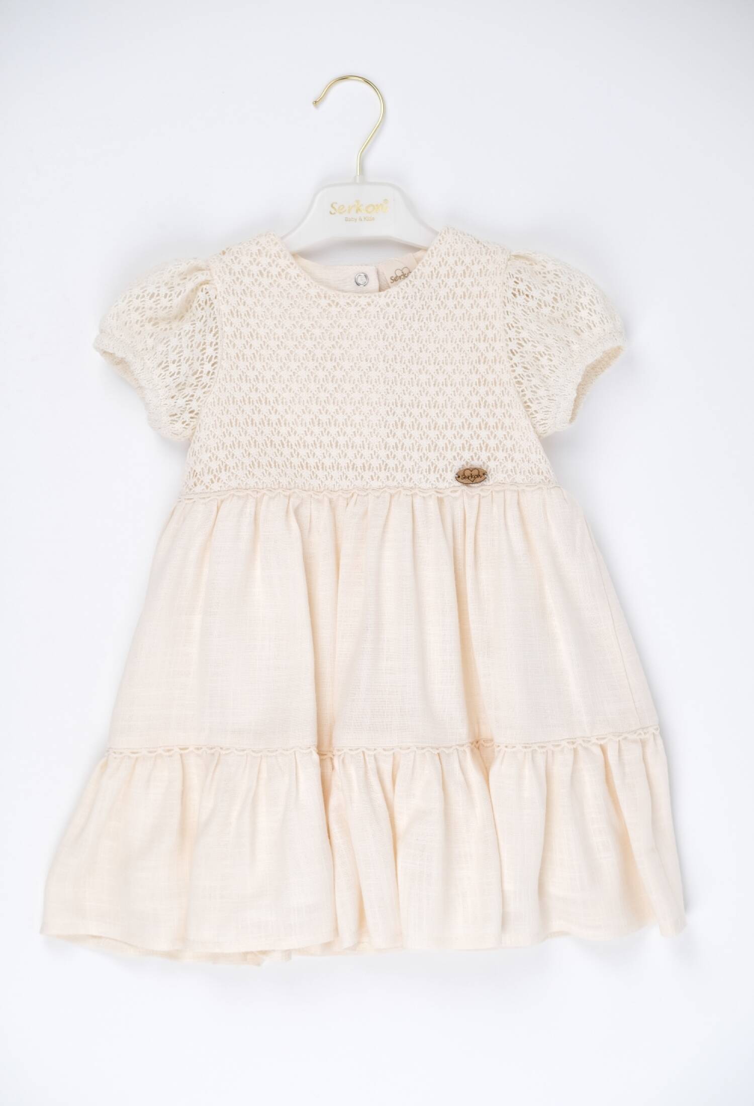 Dantel Keten Elbise - M0819 - Brand: Serkon Baby - Kids & Bby Clothes From Peralane Kids Turkey