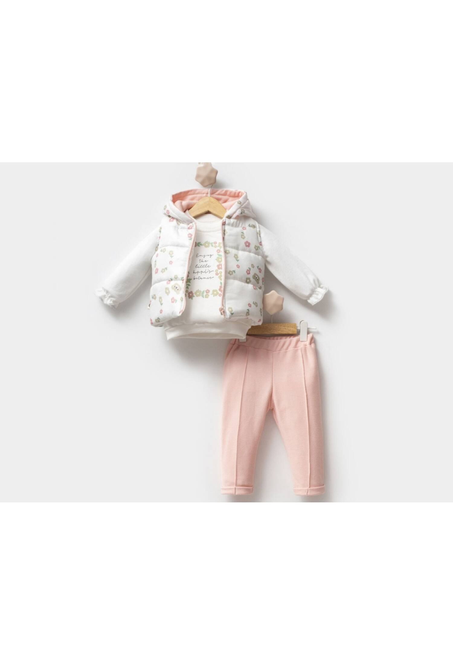 Çiçek Desenli Yelekli Üçlü Kız Takım - Brand: HİPPIL - Kids & Bby Clothes From Peralane Kids Turkey