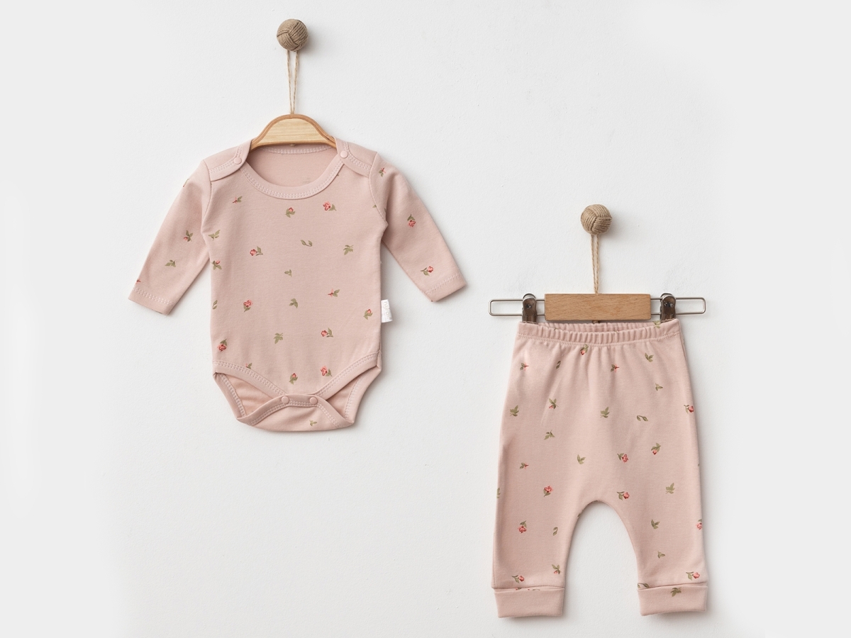 Lale Desenli Kız Bebe Takım - Brand: NAYINOM - Kids & Bby Clothes From Peralane Kids Turkey