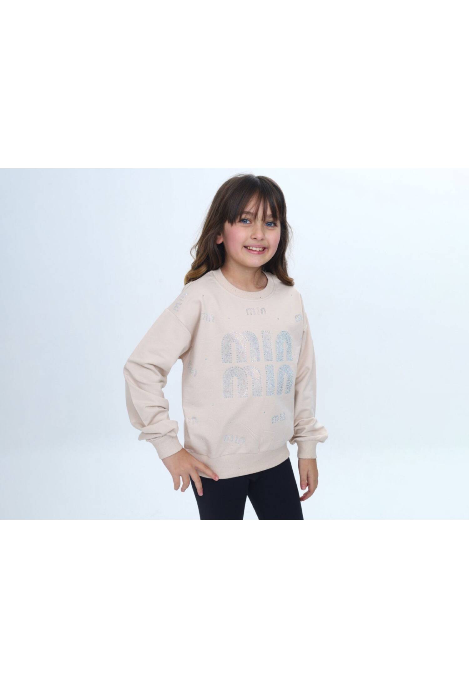 Min Taş İşlemeli Kız Sweat - Brand: VIZVIZ - Kids & Bby Clothes From Peralane Kids Turkey