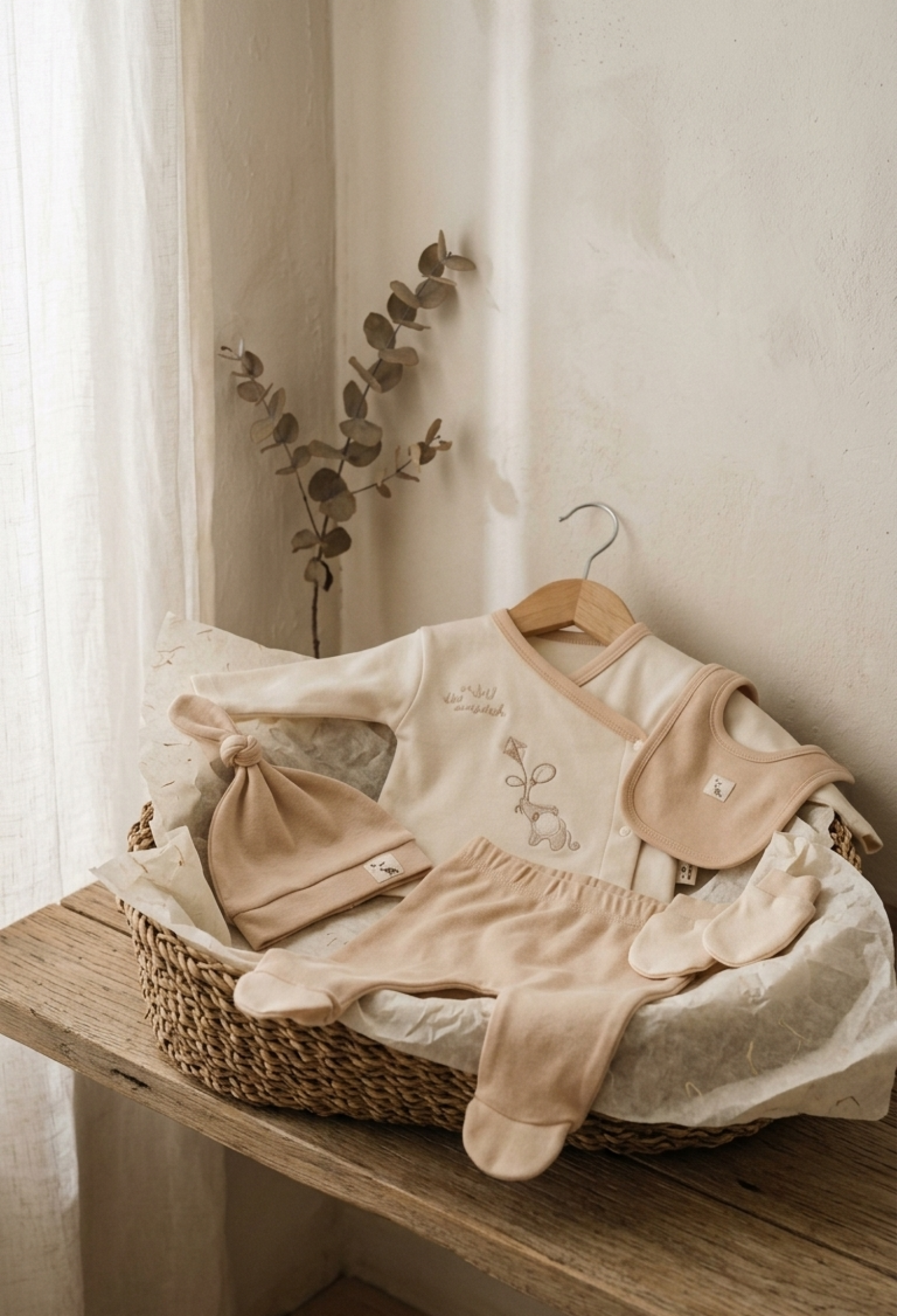 Elephant Print Baby Boy 5-Piece Hospital Exit Bodysuit Set