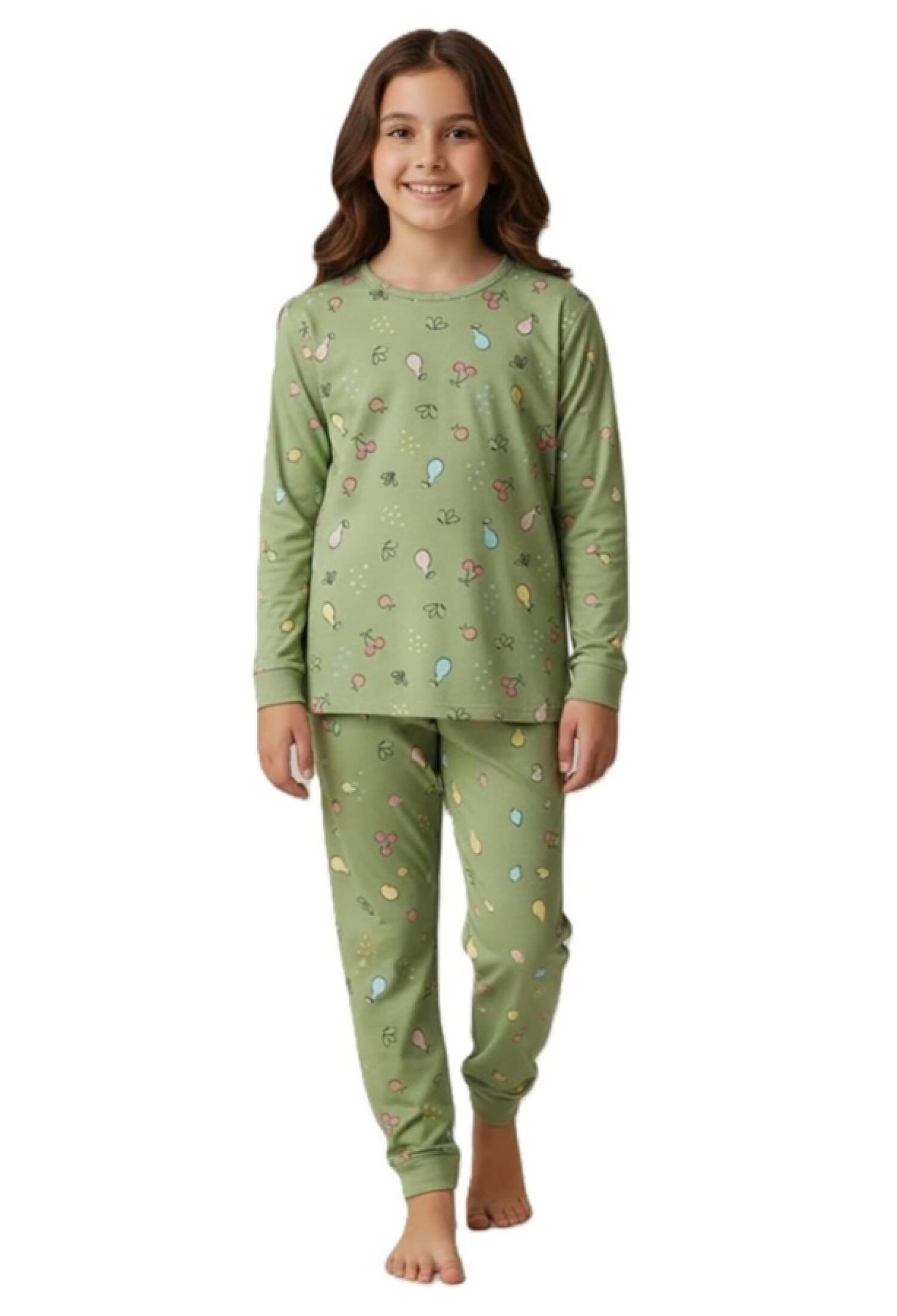 Armut Desenli Kız Pijama Takım - Brand: SÜPERMİNİ - Kids & Bby Clothes From Peralane Kids Turkey