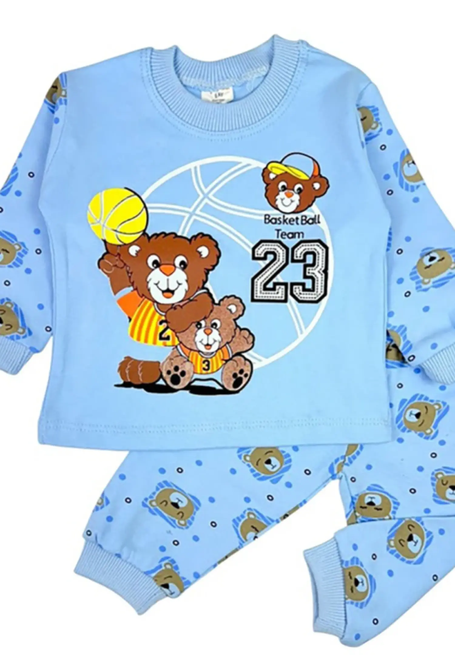 Ayıcık Baskılı Erkek Bebe Pijama Takım - Brand: SÜPERMİNİ - Kids & Bby Clothes From Peralane Kids Turkey