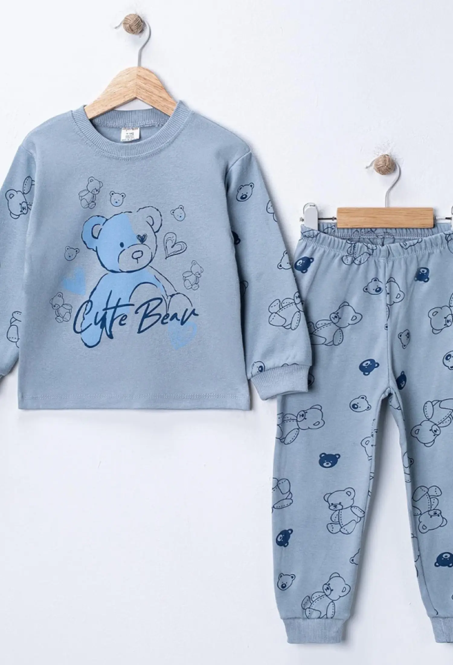 Ayıcık Baskılı Erkek Pijama Takım - Brand: SÜPERMİNİ - Kids & Bby Clothes From Peralane Kids Turkey