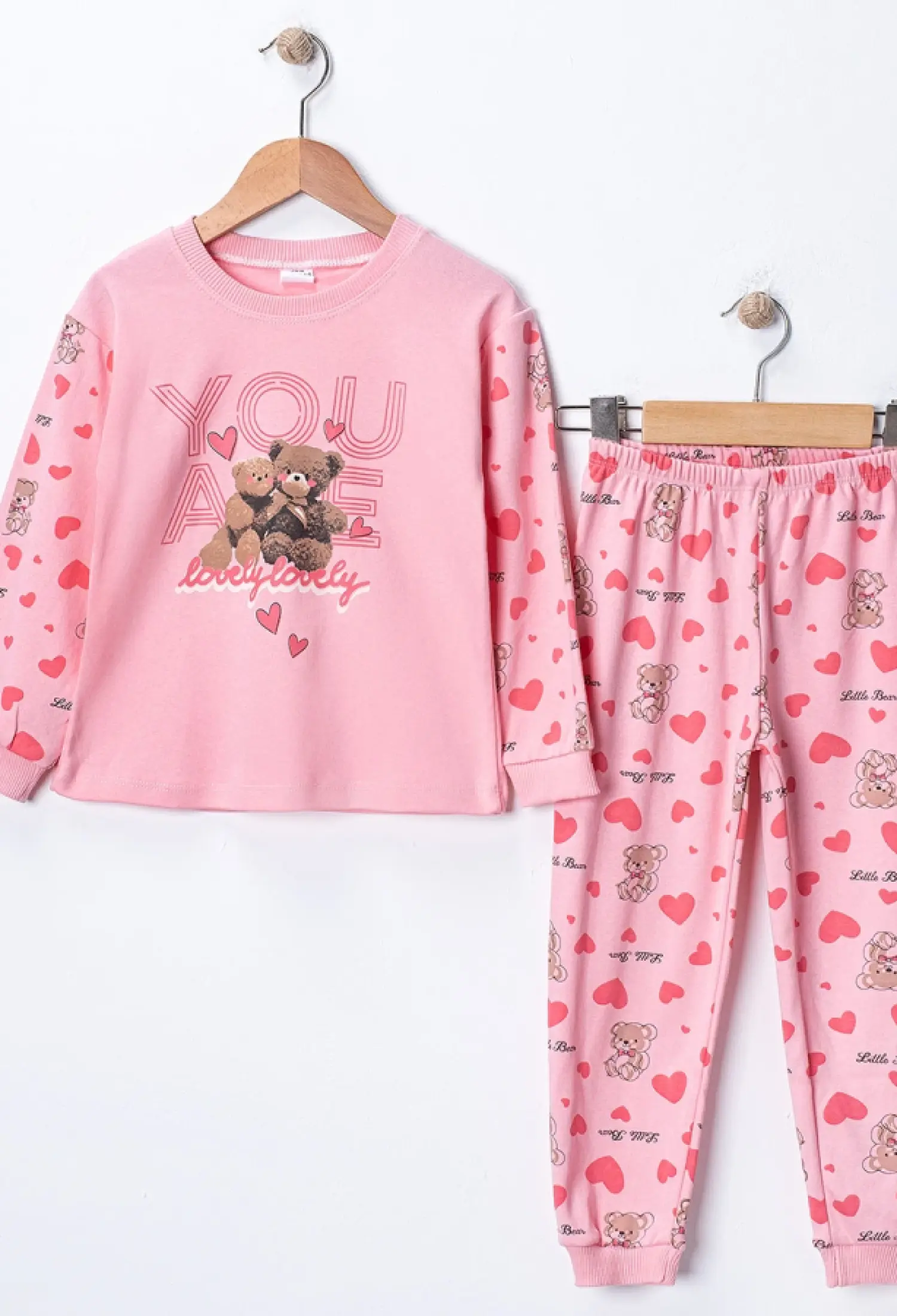 Ayıcık Baskılı Kız Pijama Takım - Brand: SÜPERMİNİ - Kids & Bby Clothes From Peralane Kids Turkey