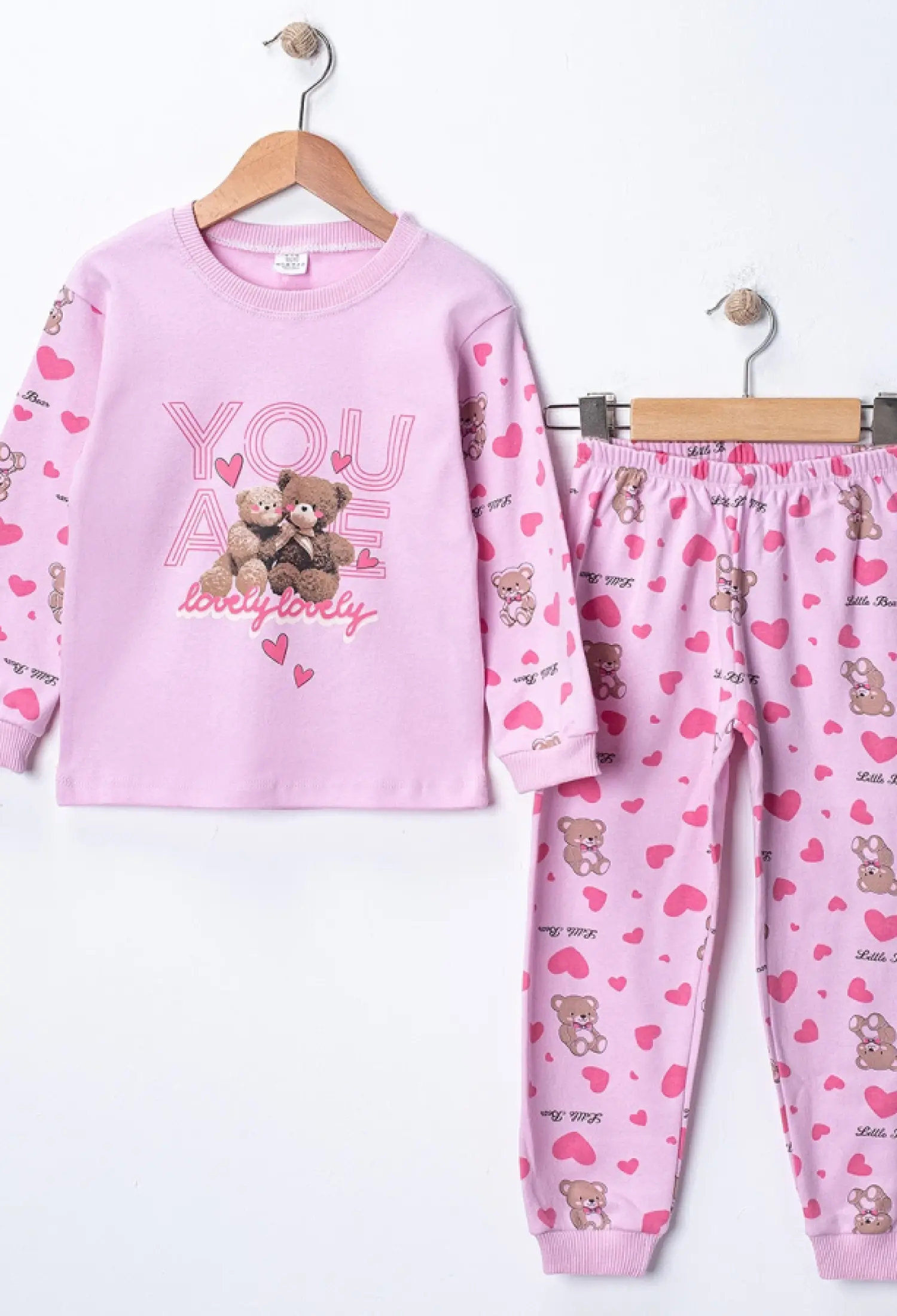 Ayıcık Baskılı Kız Pijama Takım - Brand: SÜPERMİNİ - Kids & Bby Clothes From Peralane Kids Turkey