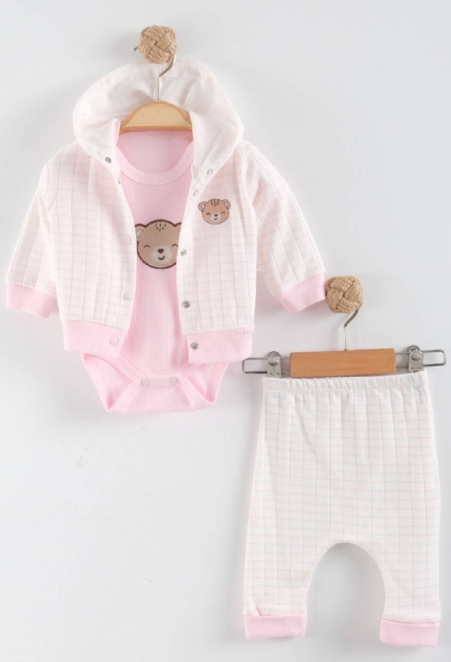 Ayıcık Baskılı Üçlü Erkek Bebe Takım - Brand: NAYINOM - Kids & Bby Clothes From Peralane Kids Turkey