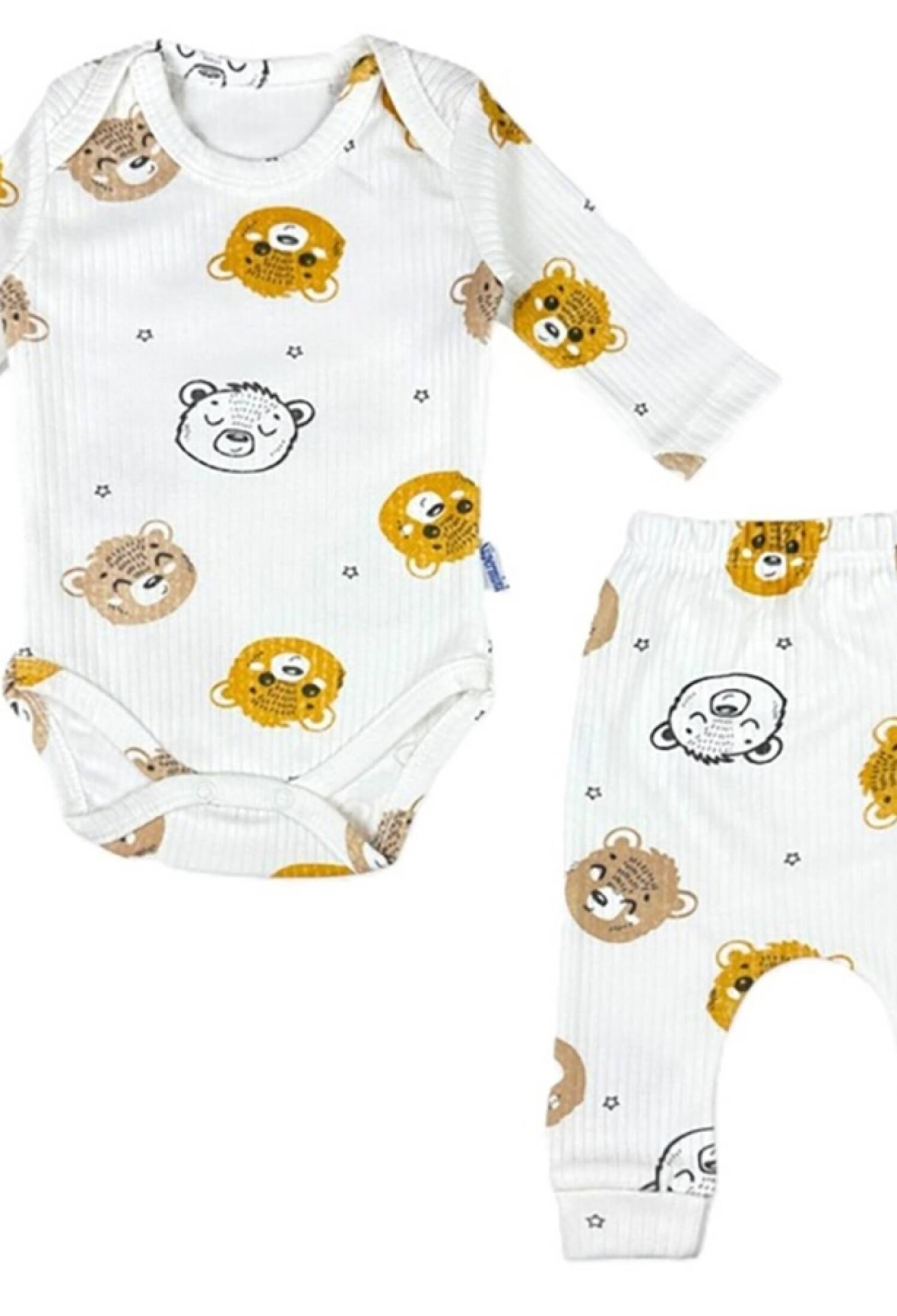 Ayıcık Desenli Raporlu Erkek Bebe Takım - Brand: SÜPERMİNİ - Kids & Bby Clothes From Peralane Kids Turkey