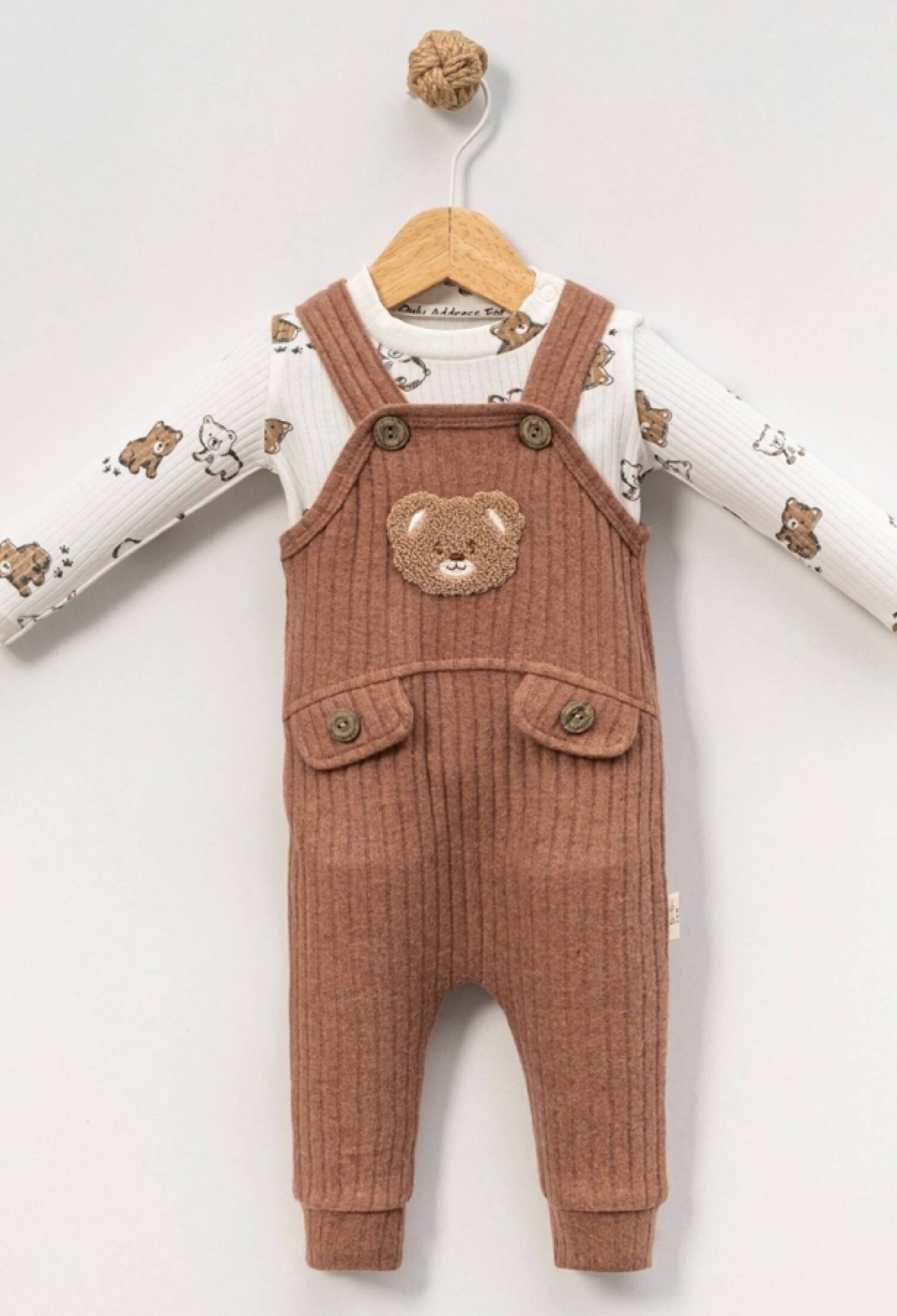 Ayıcık Nakışlı İkili Erkek Bebe Salopet - Brand: CAYZEN - Kids & Bby Clothes From Peralane Kids Turkey