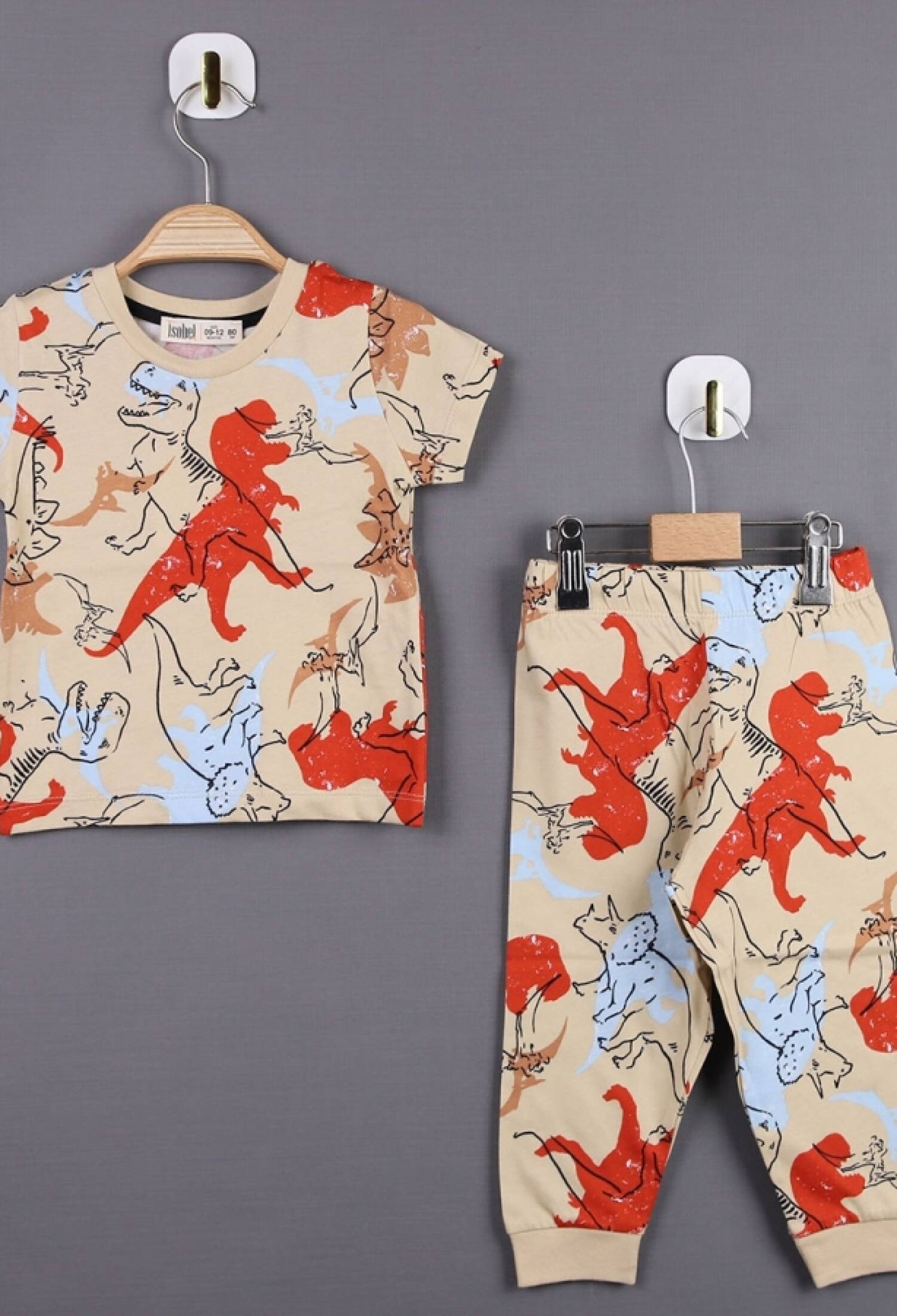 Dinozor Desenli Erkek Pijama Takım - Brand: İSOBEL - Kids & Bby Clothes From Peralane Kids Turkey