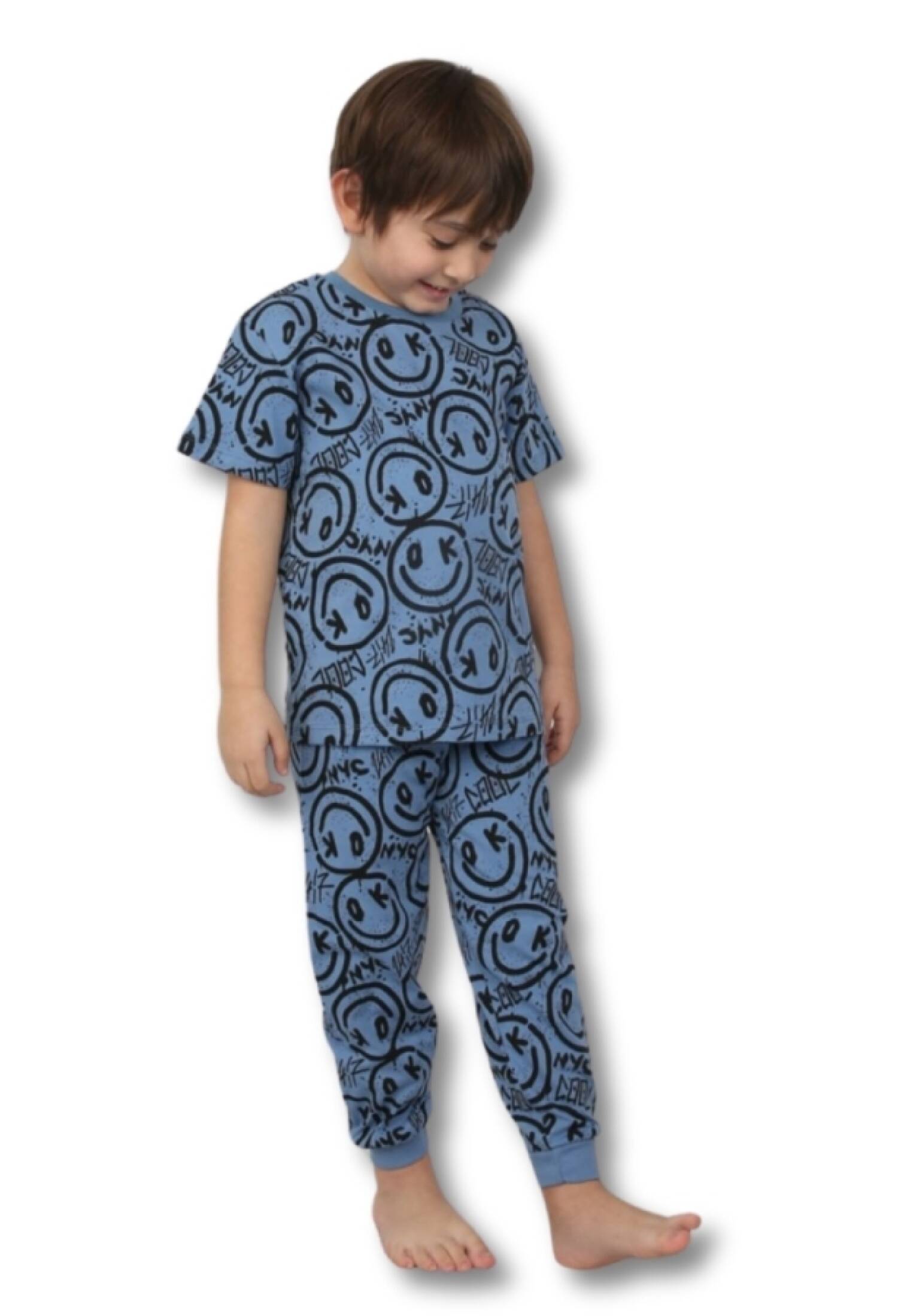Emoji Desenli Erkek Pijama Takım - Brand: İSOBEL - Kids & Bby Clothes From Peralane Kids Turkey