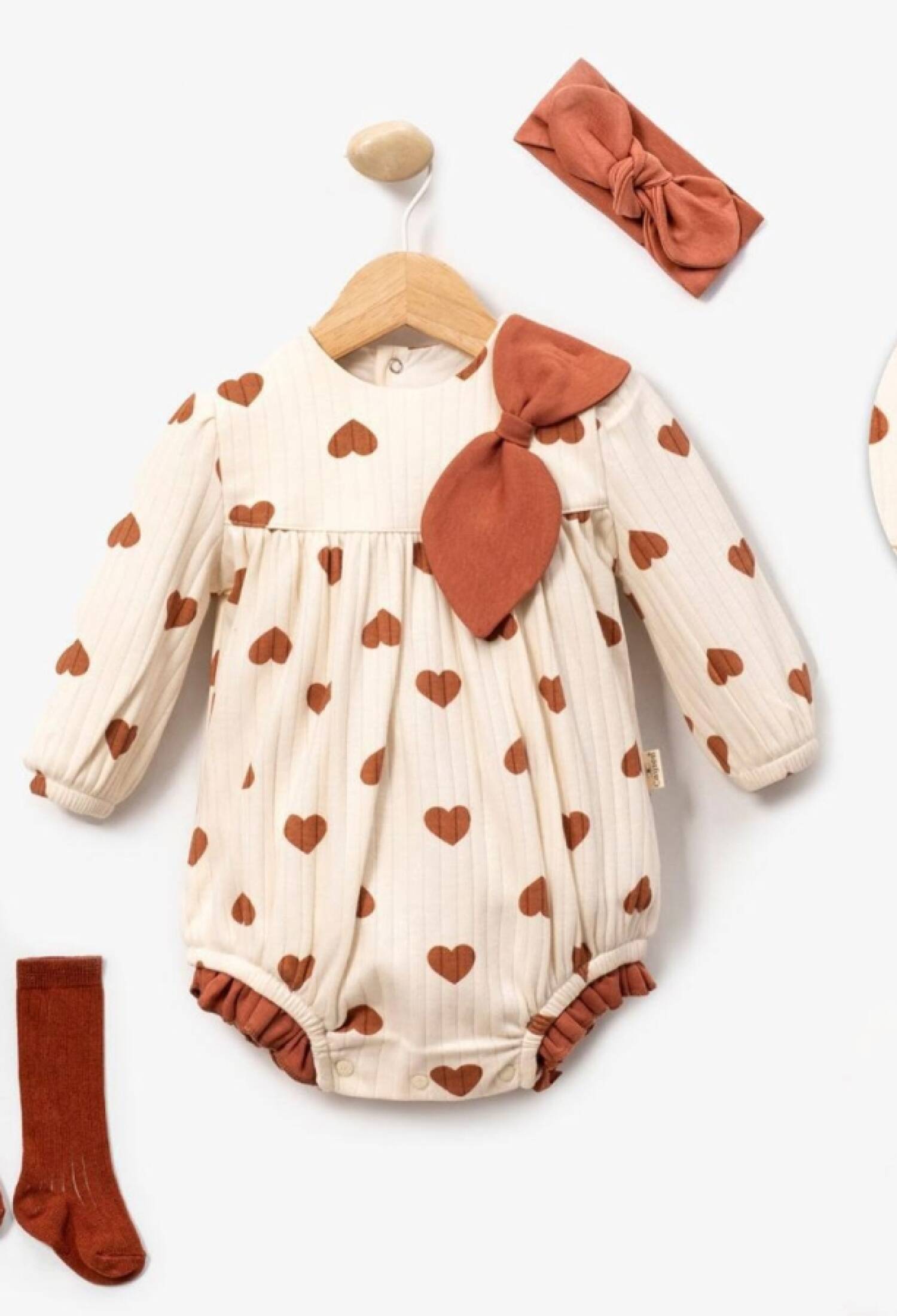 Fiyonk Detaylı Kız Bebe Badi Takım - Brand: CAYZEN - Kids & Bby Clothes From Peralane Kids Turkey