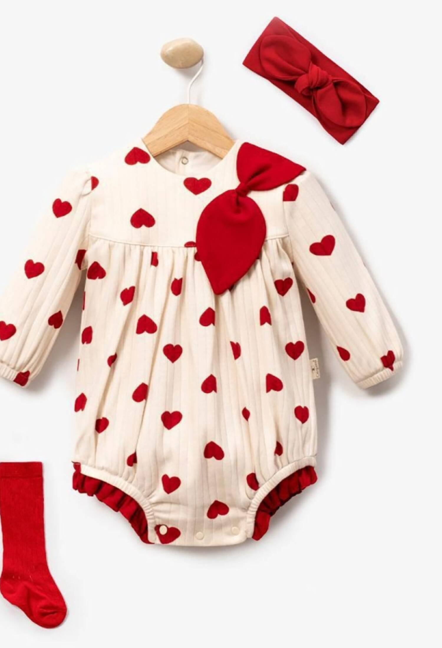 Fiyonk Detaylı Kız Bebe Badi Takım - Brand: CAYZEN - Kids & Bby Clothes From Peralane Kids Turkey