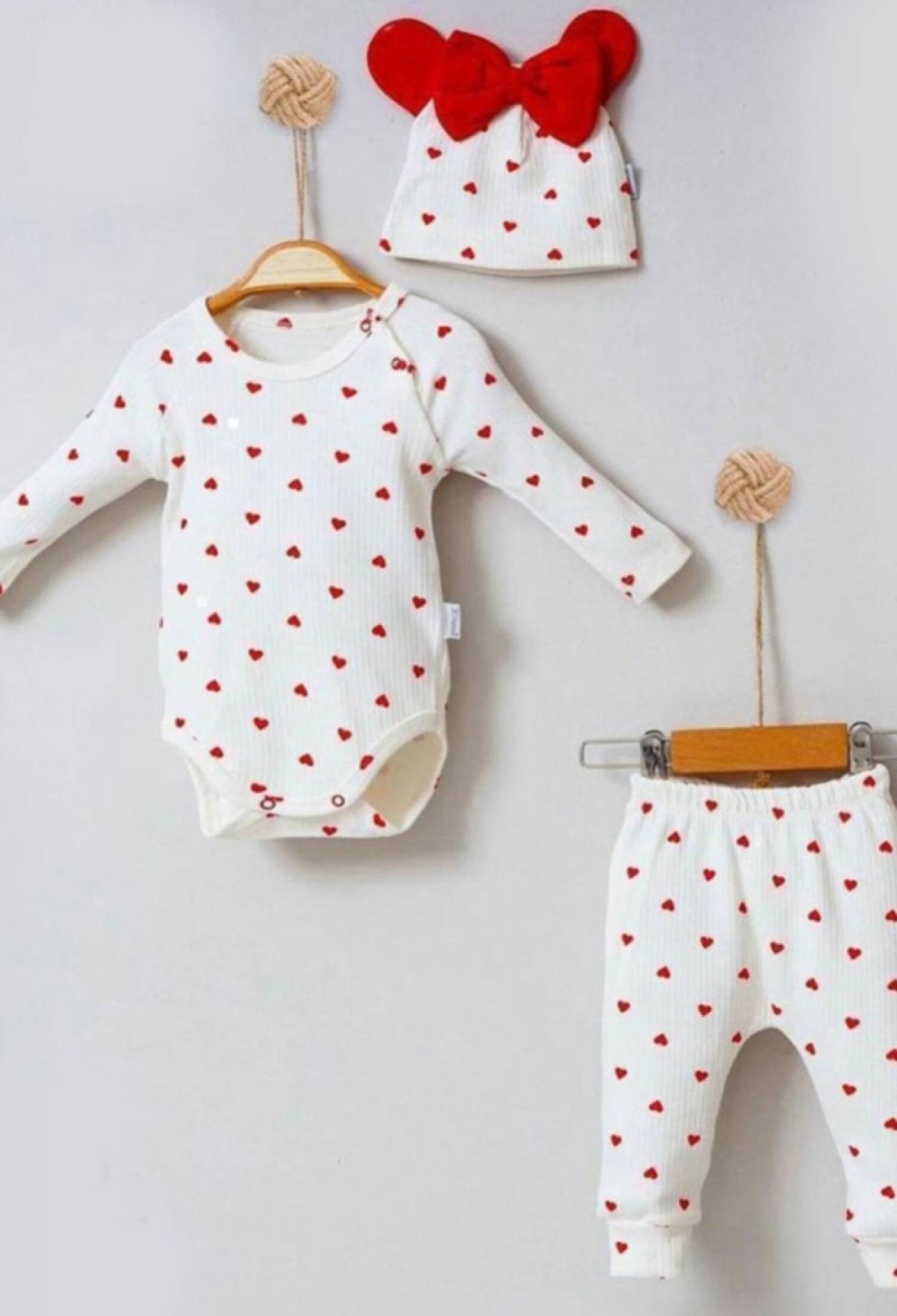 Kalp Desenli Kız Bebe Takım - Brand: CAYZEN - Kids & Bby Clothes From Peralane Kids Turkey