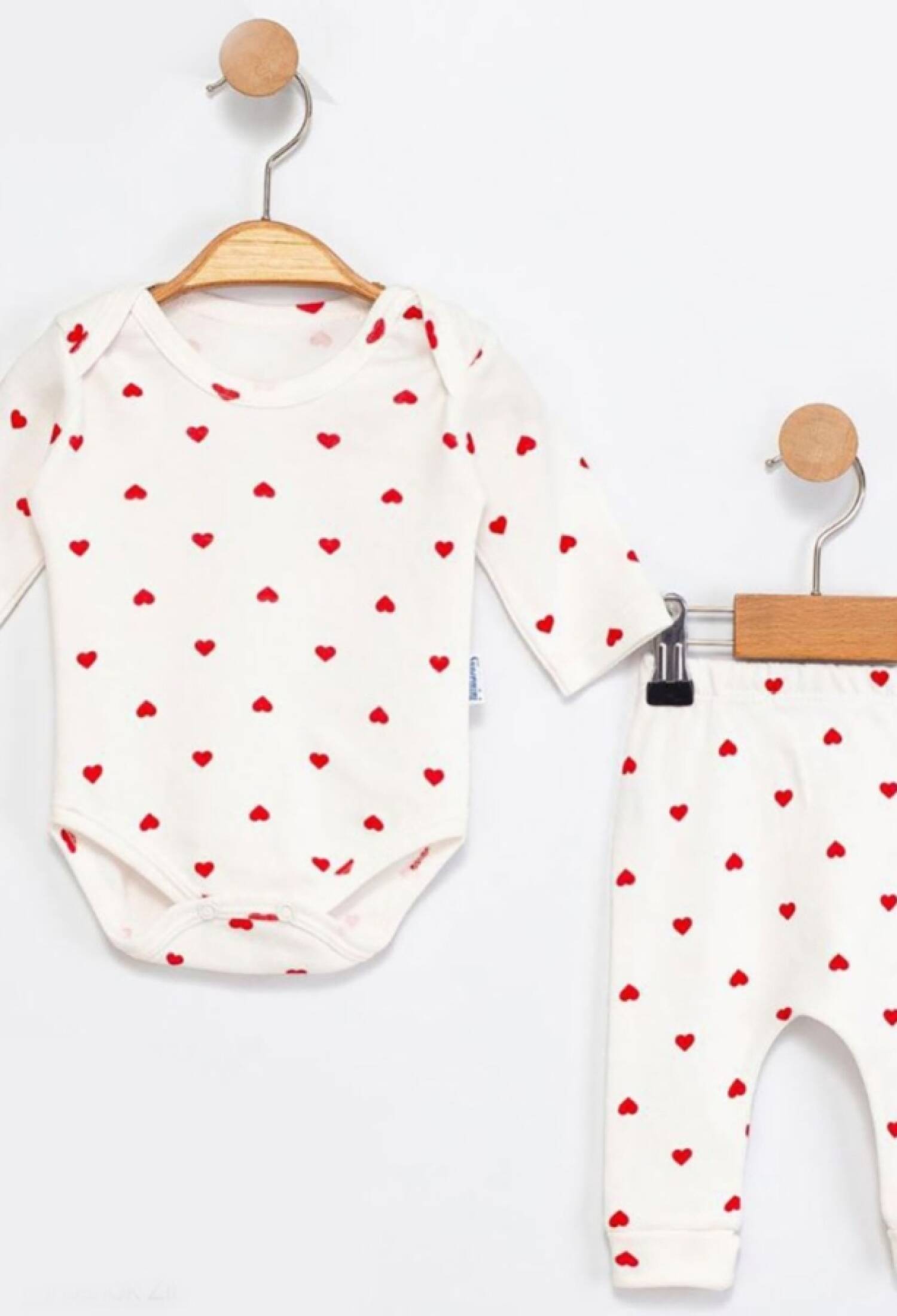 Kalp Desenli Kız Bebe Takım - Brand: SÜPERMİNİ - Kids & Bby Clothes From Peralane Kids Turkey