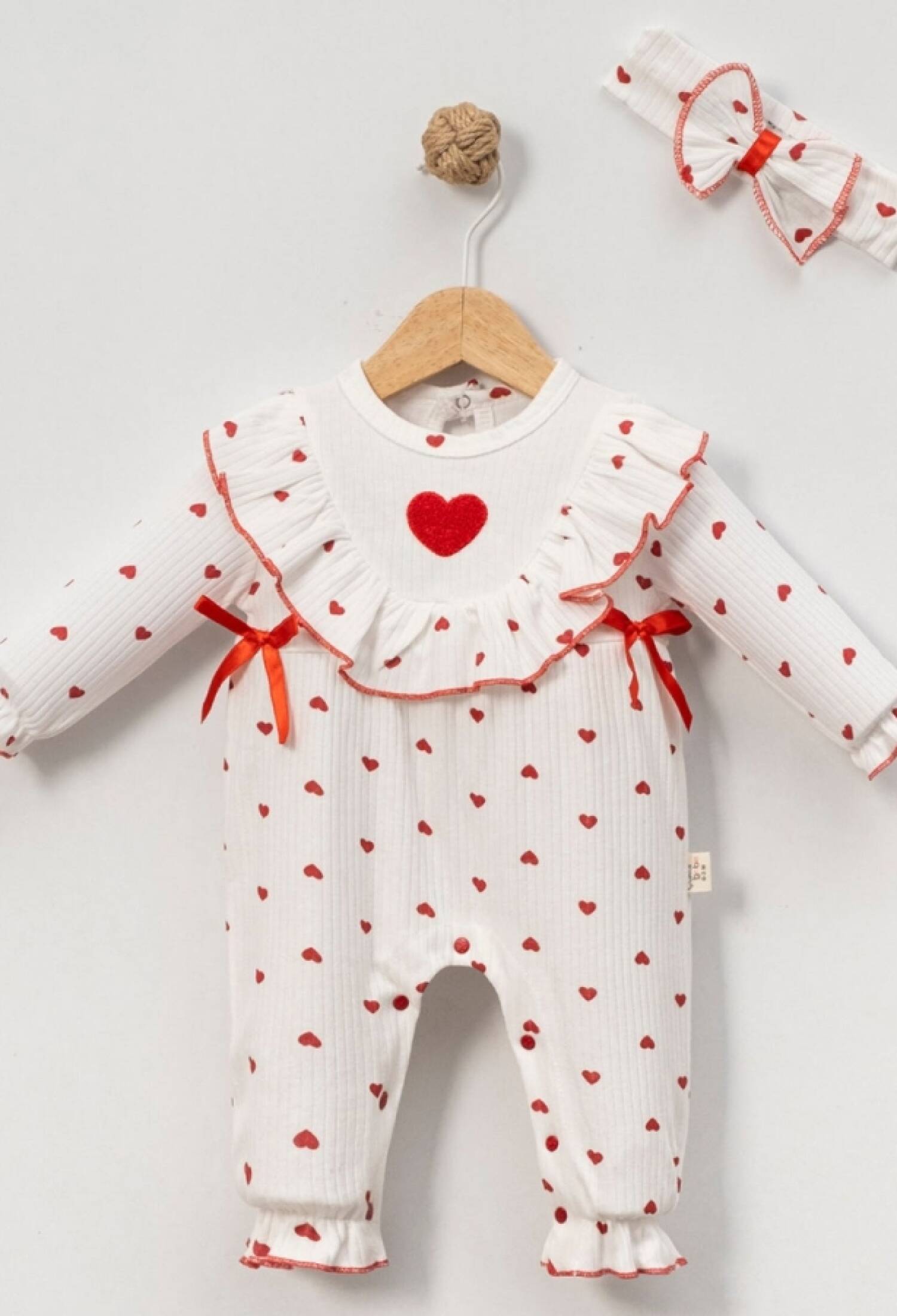 Kalp Desenli Kız Bebe Tulum - Brand: CAYZEN - Kids & Bby Clothes From Peralane Kids Turkey