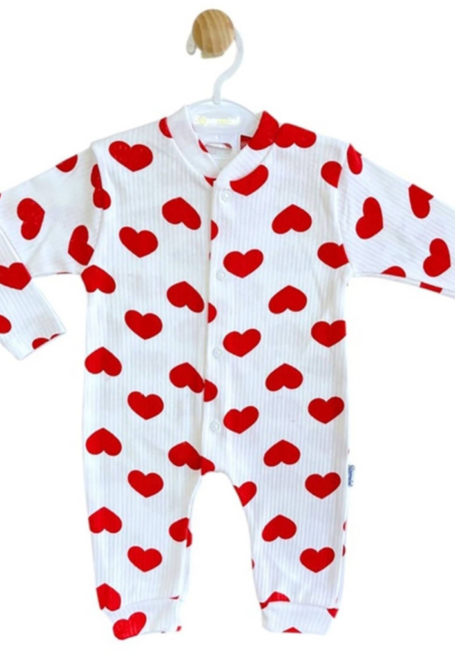 Kalp Desenli Kız Bebe Tulum - Brand: SÜPERMİNİ - Kids & Bby Clothes From Peralane Kids Turkey