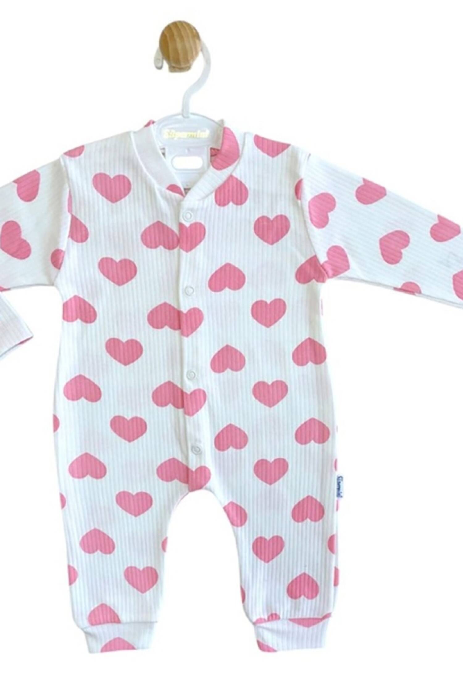 Kalp Desenli Kız Bebe Tulum - Brand: SÜPERMİNİ - Kids & Bby Clothes From Peralane Kids Turkey