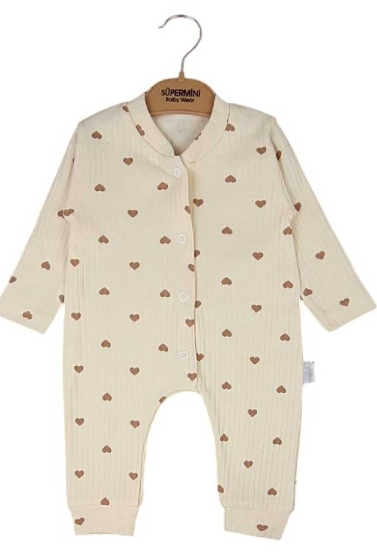 Kalp Desenli Kız Bebe Tulum - Brand: SÜPERMİNİ - Kids & Bby Clothes From Peralane Kids Turkey