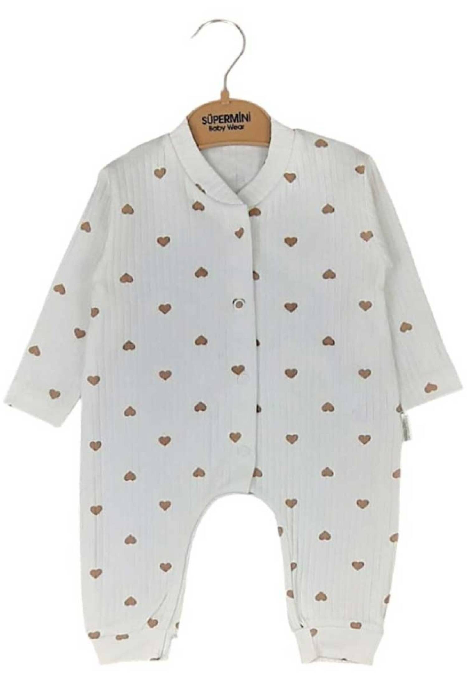 Kalp Desenli Kız Bebe Tulum - Brand: SÜPERMİNİ - Kids & Bby Clothes From Peralane Kids Turkey