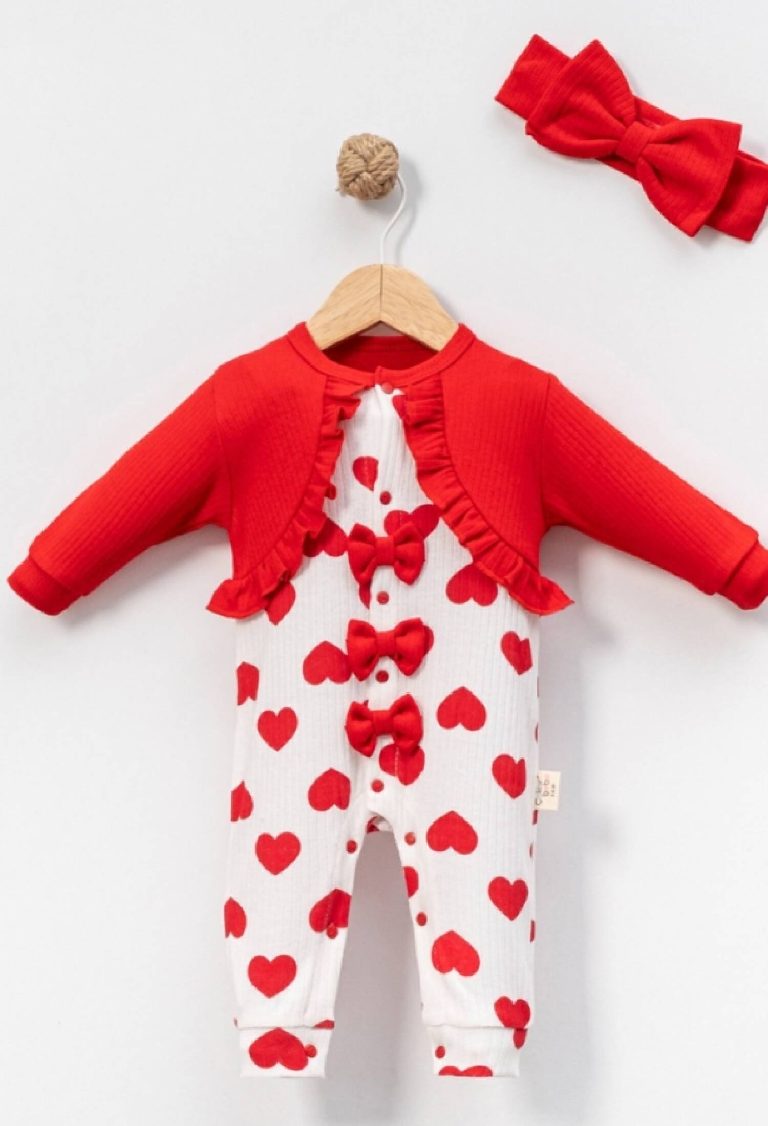 Kalp Desenli Kız Bebe Tulum - Brand: CAYZEN - Kids & Bby Clothes From Peralane Kids Turkey