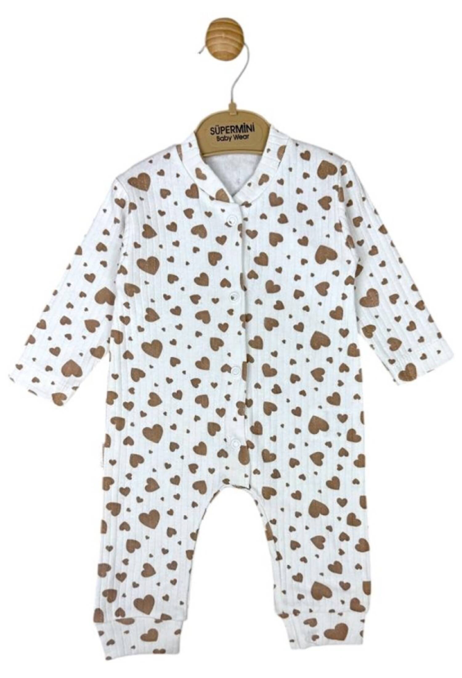 Kalp Desenli Raporlu Kız Bebe Tulum - Brand: SÜPERMİNİ - Kids & Bby Clothes From Peralane Kids Turkey