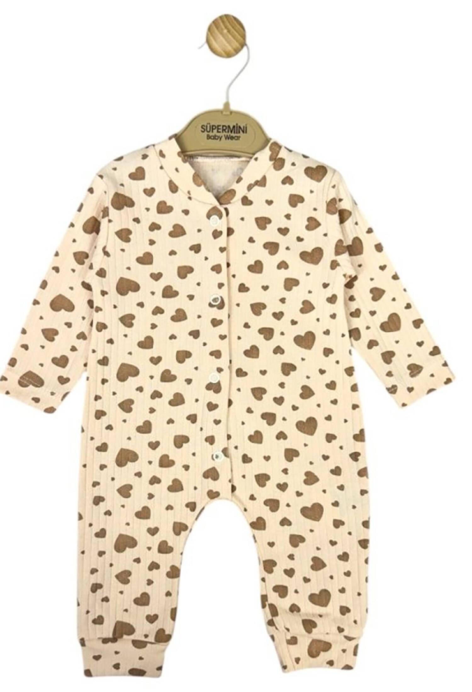 Kalp Desenli Raporlu Kız Bebe Tulum - Brand: SÜPERMİNİ - Kids & Bby Clothes From Peralane Kids Turkey