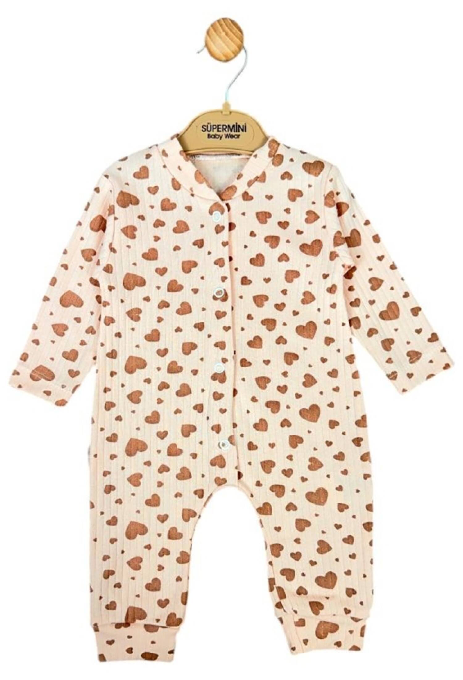 Kalp Desenli Raporlu Kız Bebe Tulum - Brand: SÜPERMİNİ - Kids & Bby Clothes From Peralane Kids Turkey