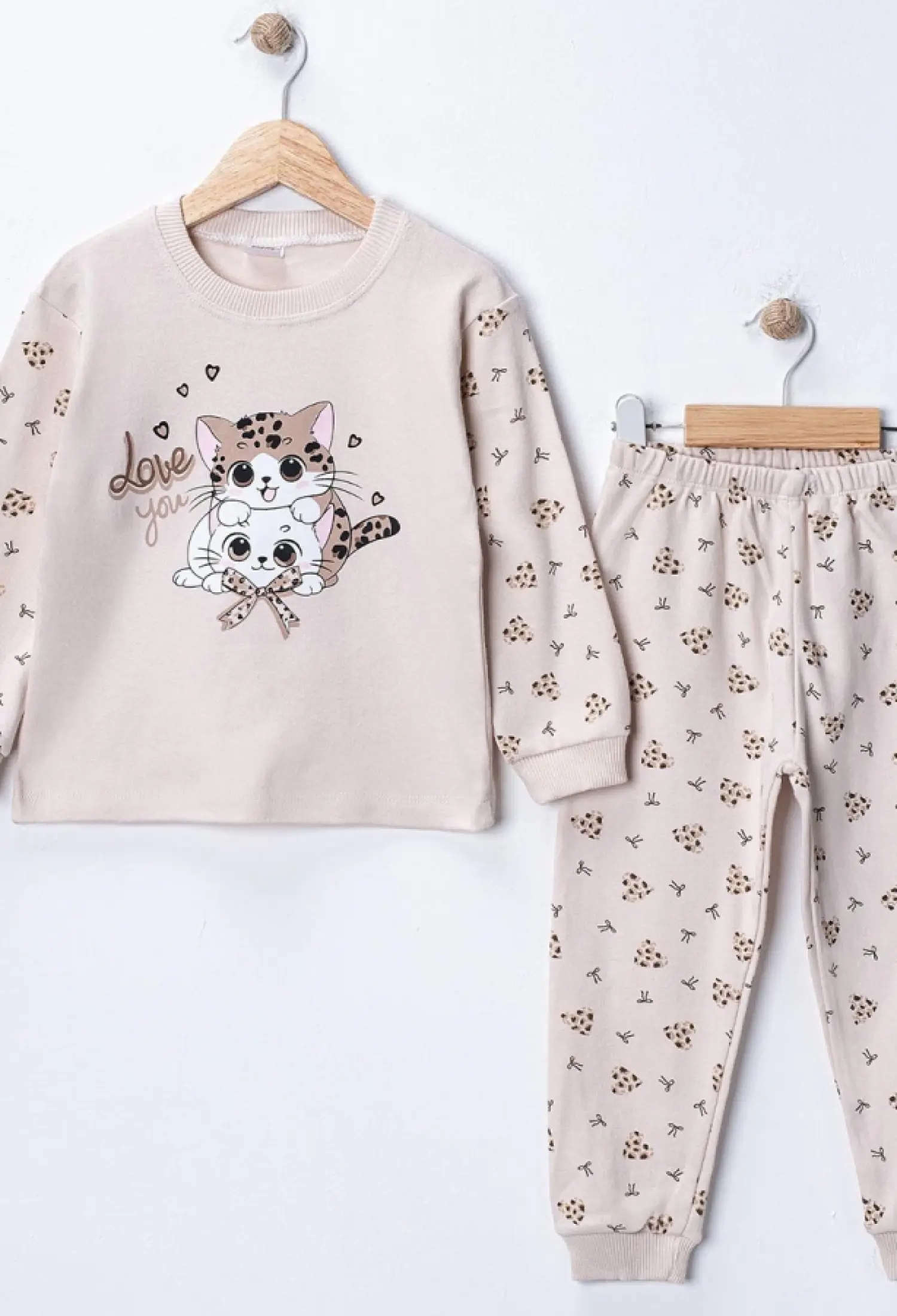 Kedi Baskılı Kız Pijama Takım - Brand: SÜPERMİNİ - Kids & Bby Clothes From Peralane Kids Turkey