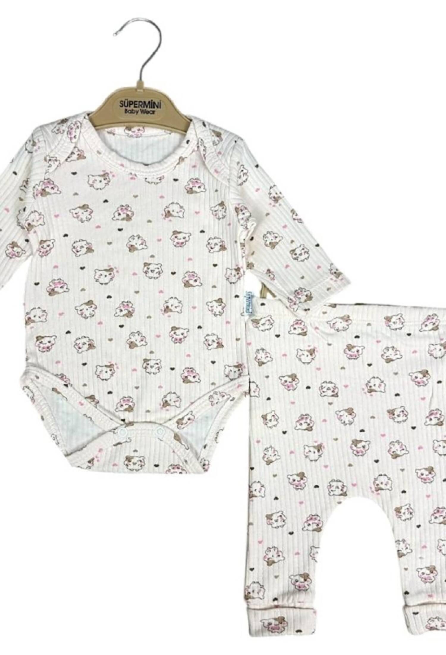 Kedi Desenli Kız Bebe Takım - Brand: SÜPERMİNİ - Kids & Bby Clothes From Peralane Kids Turkey