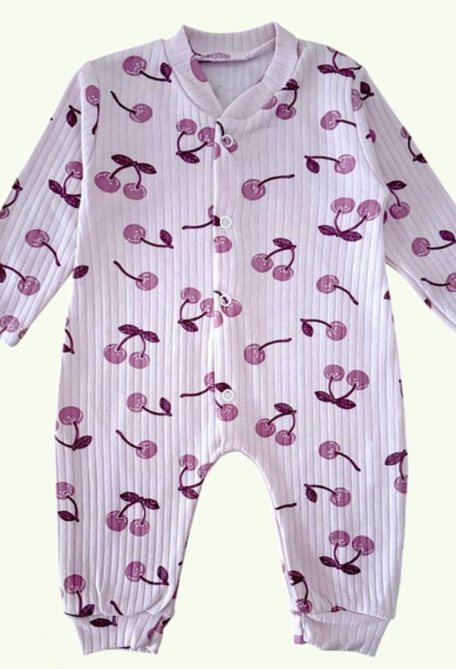 Kiraz Desenli Raporlu Kız Bebe Tulum - Brand: SÜPERMİNİ - Kids & Bby Clothes From Peralane Kids Turkey