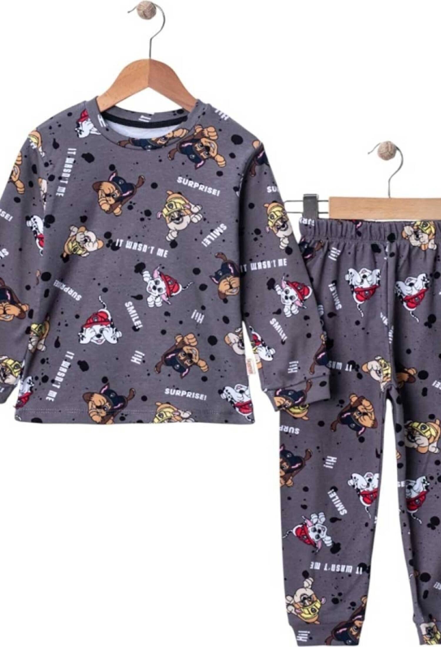 Köpek Desenli Erkek Pijama Takım - Brand: SÜPERMİNİ - Kids & Bby Clothes From Peralane Kids Turkey