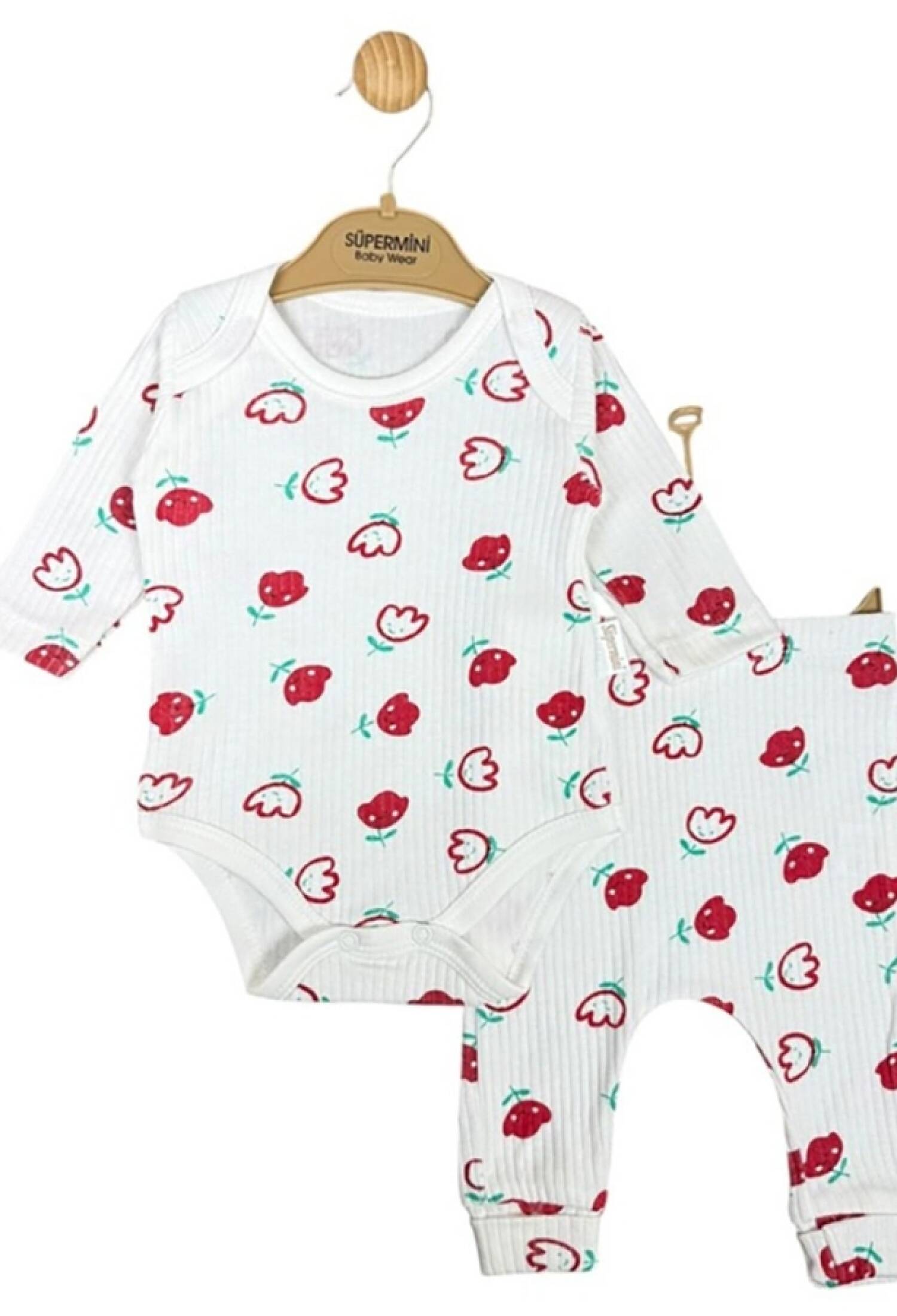 Lale Desenli Kız Bebe Takım - Brand: SÜPERMİNİ - Kids & Bby Clothes From Peralane Kids Turkey