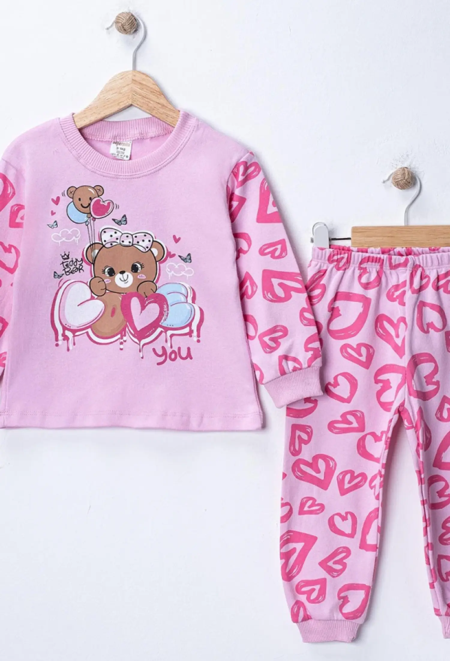 Love Baskılı Kız Pijama Takım - Brand: SÜPERMİNİ - Kids & Bby Clothes From Peralane Kids Turkey