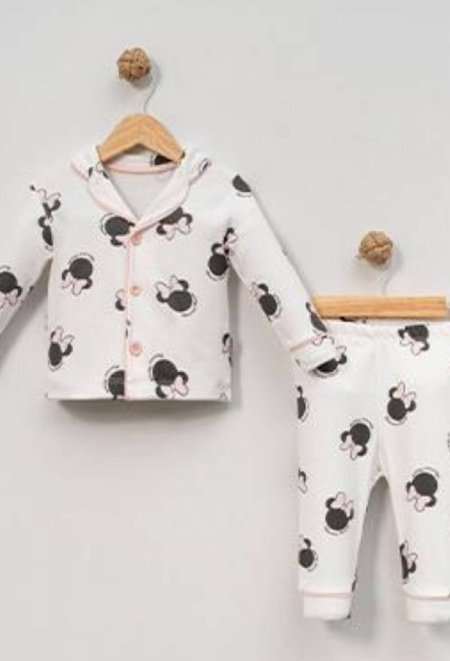 Minnie Desenli Yakalı Düğmeli Kız Pijama Takım - Brand: DOLAŞ - Kids & Bby Clothes From Peralane Kids Turkey