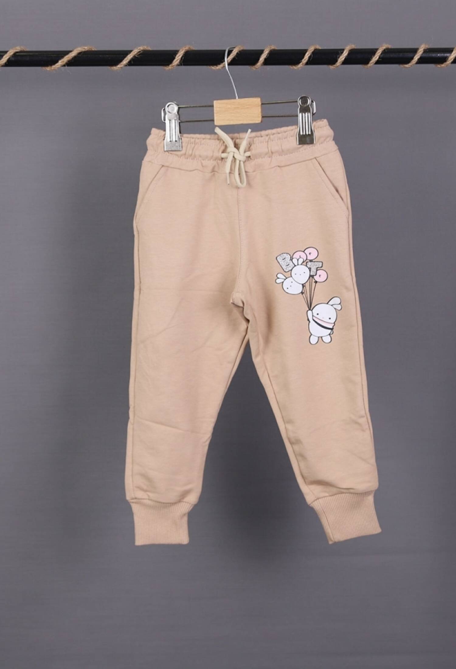 Tavşan Baskılı Kız Tek Alt - Brand: CARİBOU - Kids & Bby Clothes From Peralane Kids Turkey