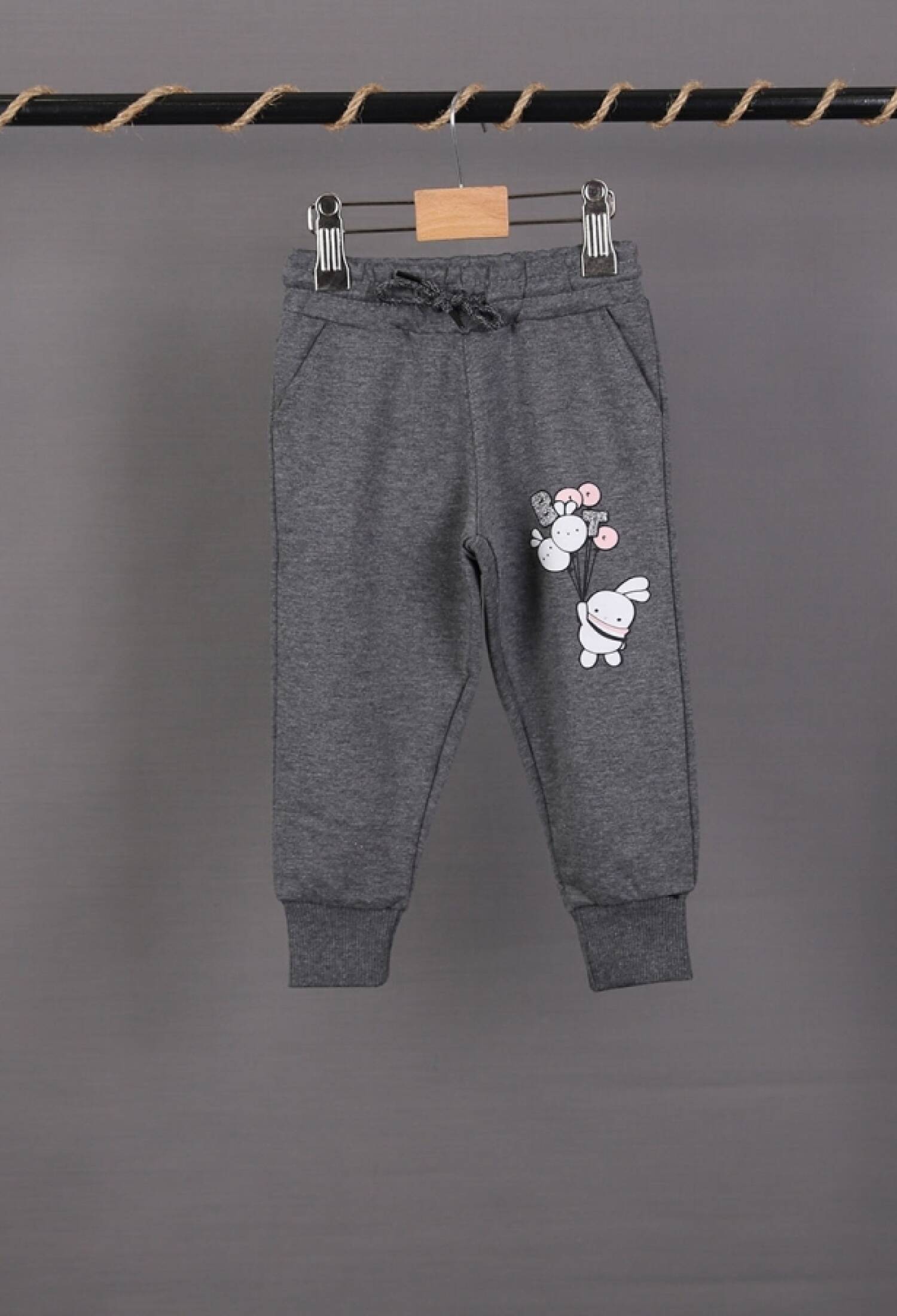 Tavşan Baskılı Kız Tek Alt - Brand: CARİBOU - Kids & Bby Clothes From Peralane Kids Turkey