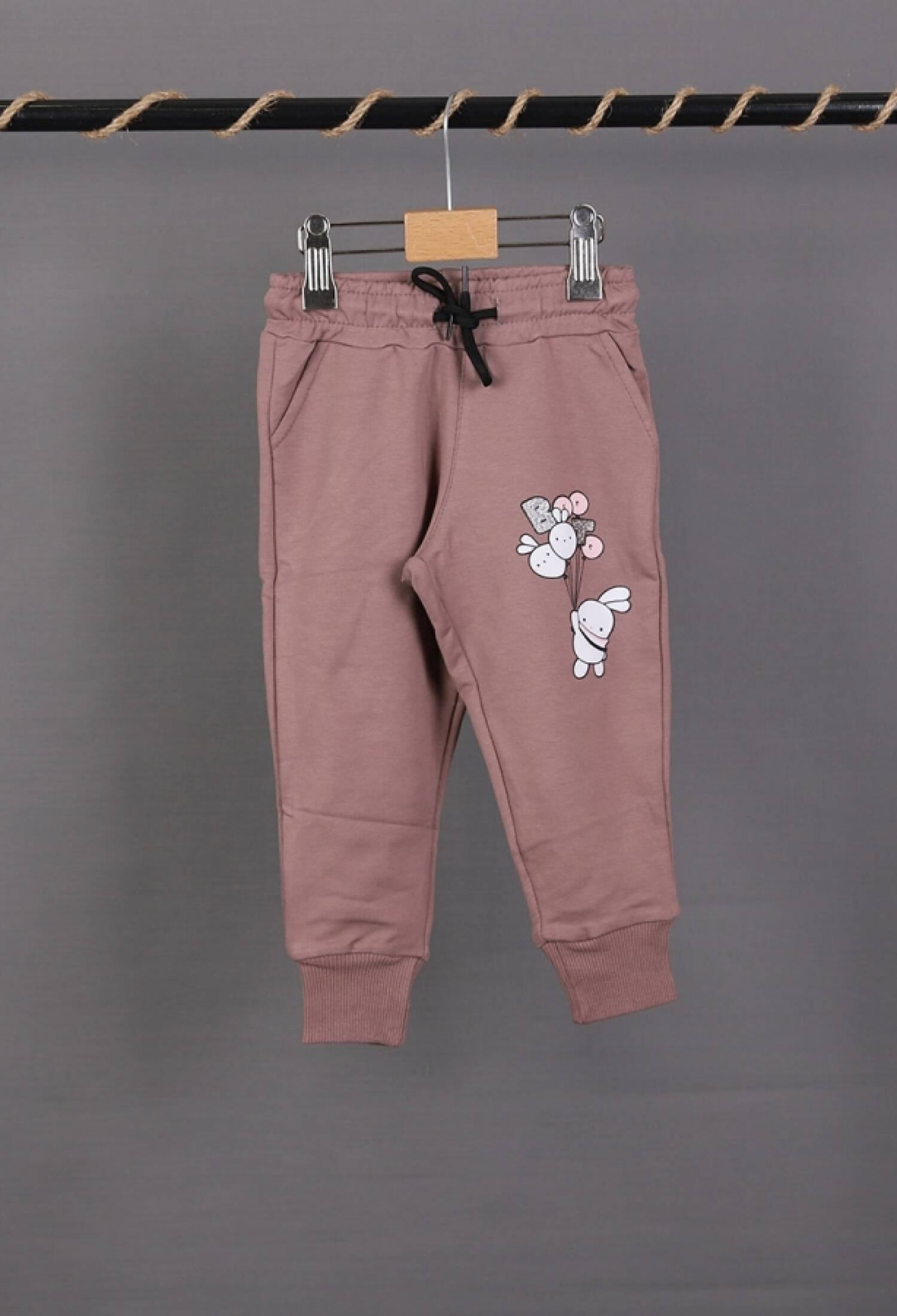 Tavşan Baskılı Kız Tek Alt - Brand: CARİBOU - Kids & Bby Clothes From Peralane Kids Turkey